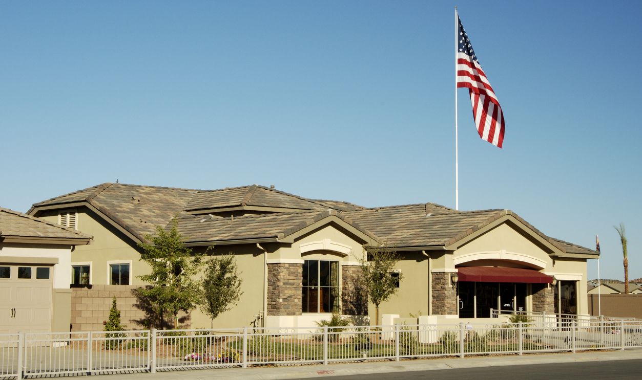 model homes on display in a residential neighborhood