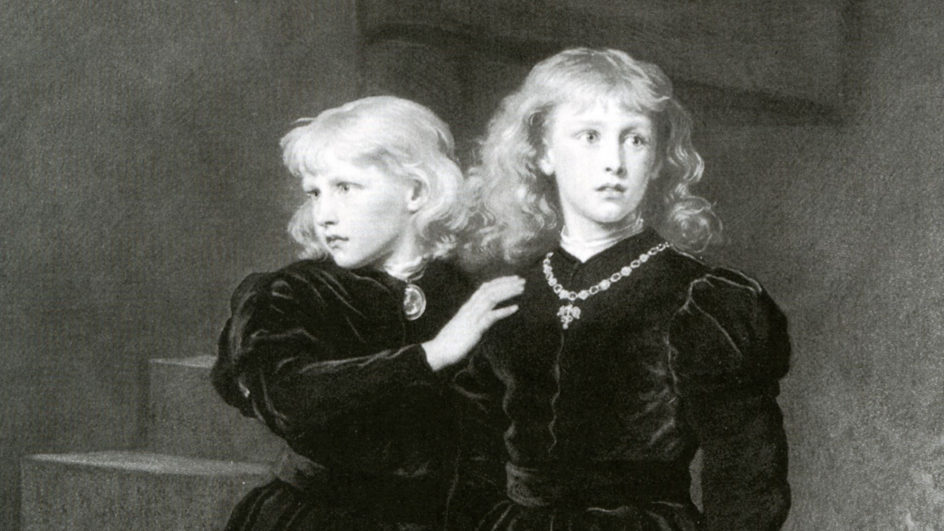 The Princes in the Tower, by Samuel Cousins (died 1887), after Sir John Everett Millais (original 1878). Mezzotint. National Portrait Gallery (RN37073).
