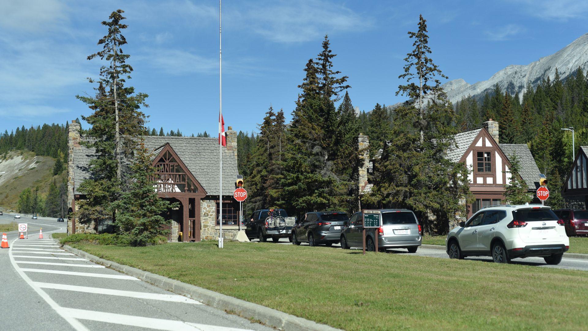 At the entrance to the Banff National Park