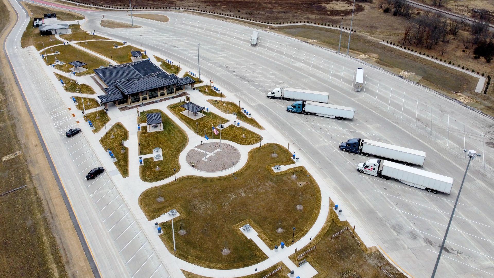 Newer rest stop completed in 2025 near Sparta, Wisconsin. On the West bound lanes.