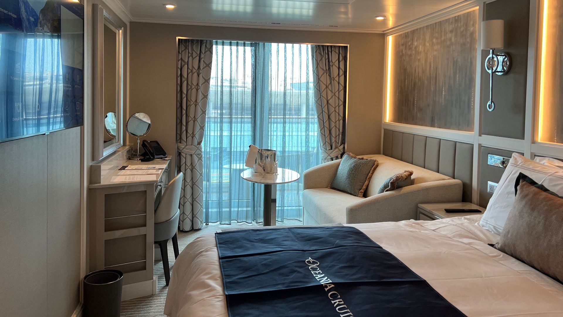 Concierge Level Veranda cabin on the Oceania Vista cruise ship