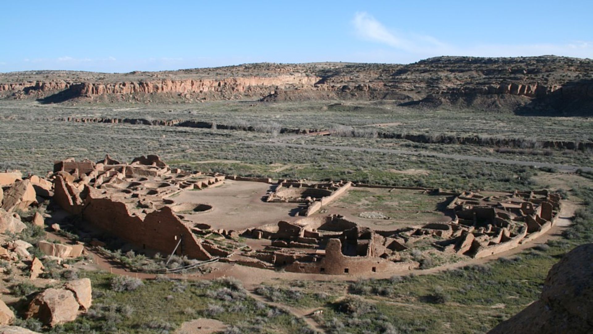 Pueblo Bonito is the largest great house in Chaco Canyon, New Mexico.