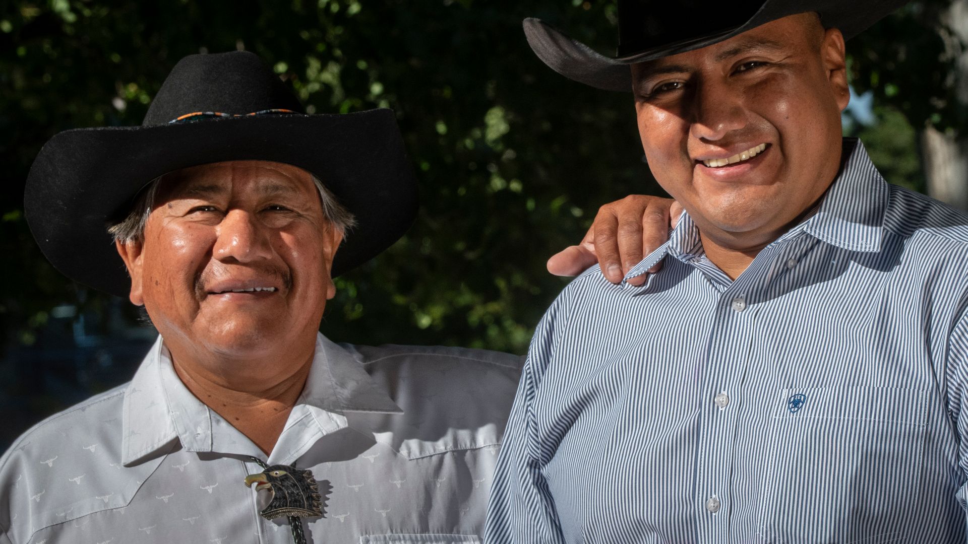 From  right, Farmer/Rancher Gilbert Louis III, (Acoma Pueblo), Grants, NM loves carrying on the traditions set by his father Gilbert Louis II and those of his tribe. Louis served on the 2018 U.S. Department of Agriculture Council for Native American Farmi
