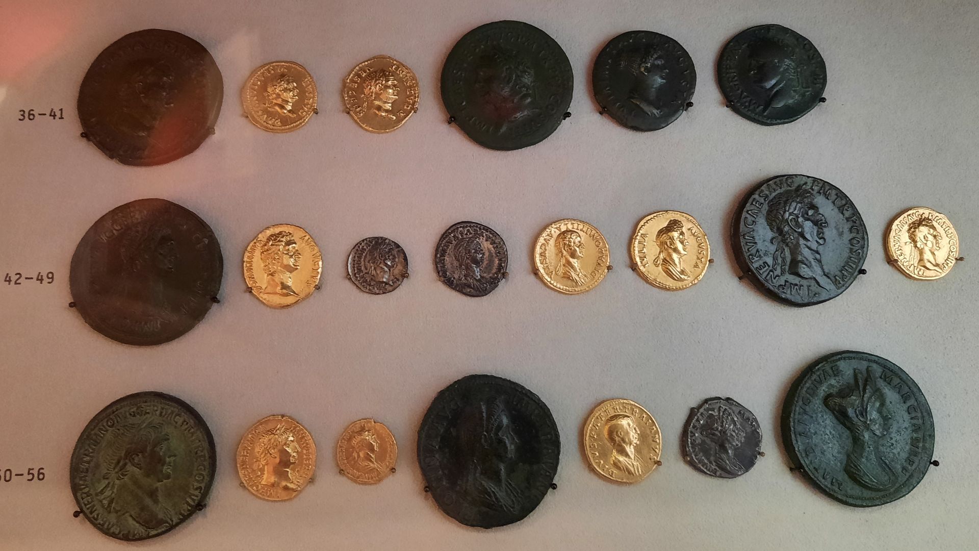 Vespasian's Series 
36. Sestertius of Vespasian
37. Aureus of Vespasian
38. Aureus with Titus
Titus' Series
39. Sestertius of Titus
40. Dupondius with Julia Titi
41. As with Agrippa
Domitian's Series
42. Sestertius of Domitian
43. Aureus of Domitian
44. Q