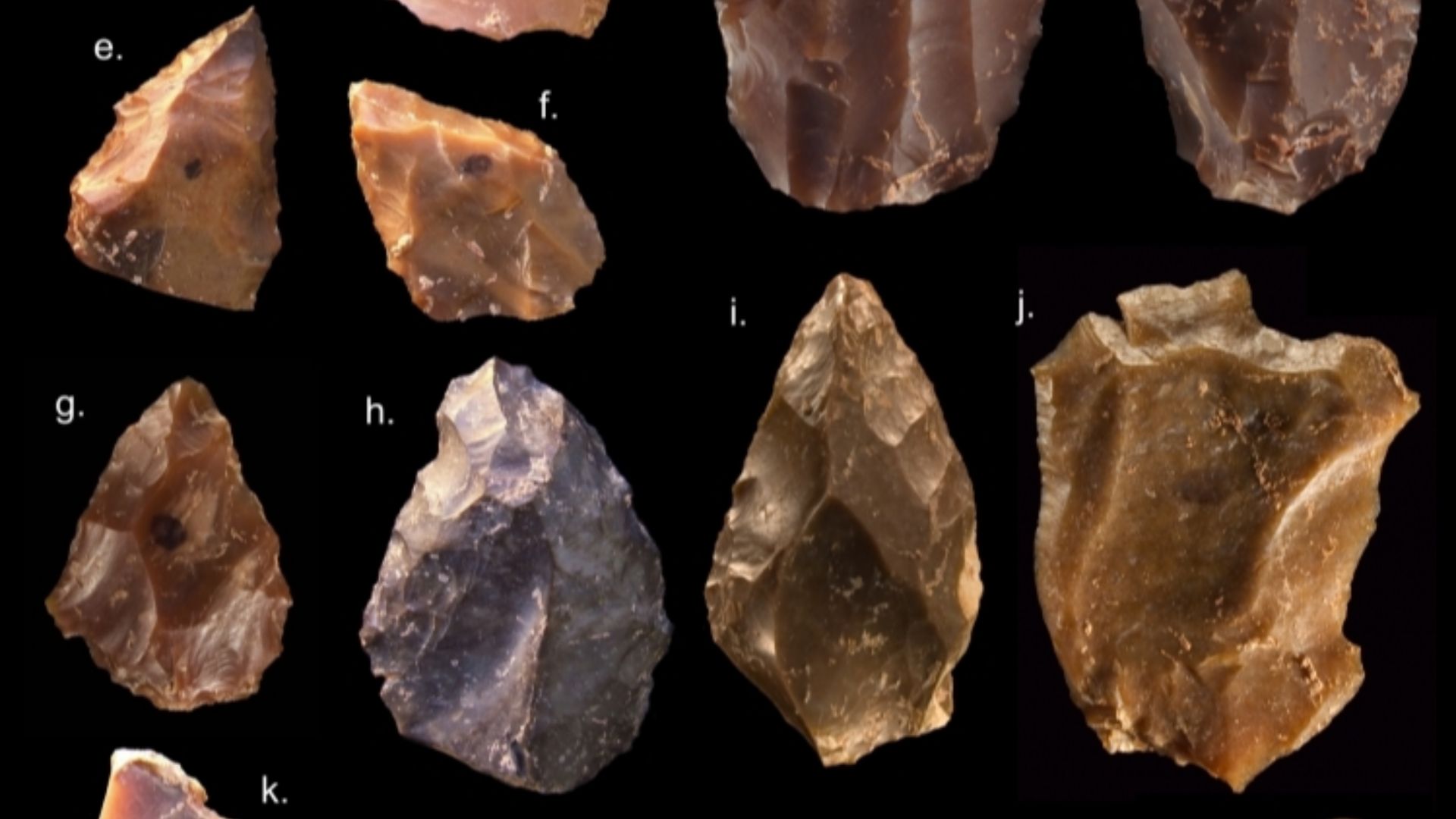 Some of the Middle Stone Age stone tools from Jebel Irhoud (Morocco). Dated to 300 thousand years ago.