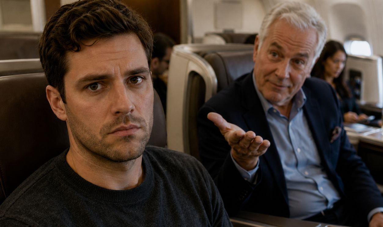 person in airplane