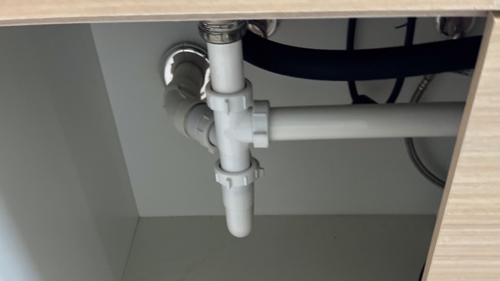Under Kitchen Sink - PVC Piping