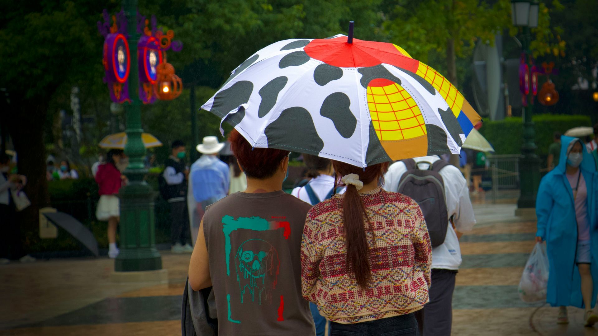 a person holding an umbrella