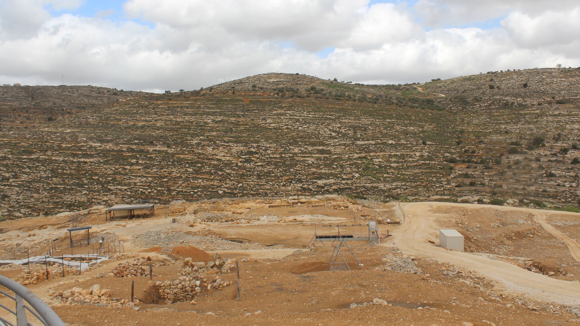 View from the Seer's Tower - Location and remains of the Tabernacle, Tel Shiloh, in Ancient Shiloh, in Israel