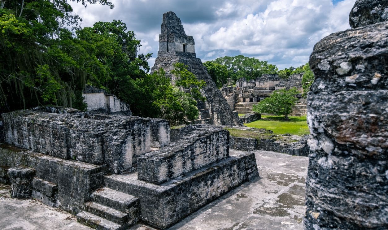 Tikal, Peten, Guatemala - August 2, 2021- Temple of Jaguar in Tikal National Park