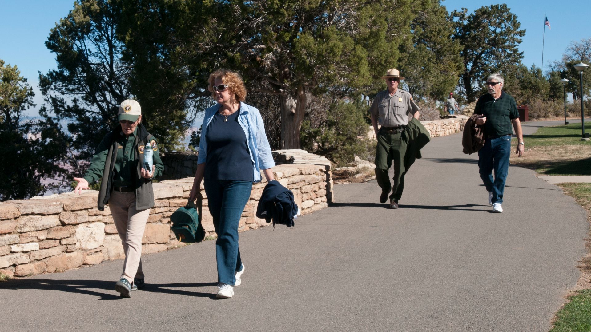 Hikers involved with the Active Trails Program in 2012 were invited to close the season with a final walk around the South Rim Village and Rim followed by lunch and awards at the Thunderbird Lodge. 
Photo by: Kristen M. Caldon
Group shot taken at the Acti