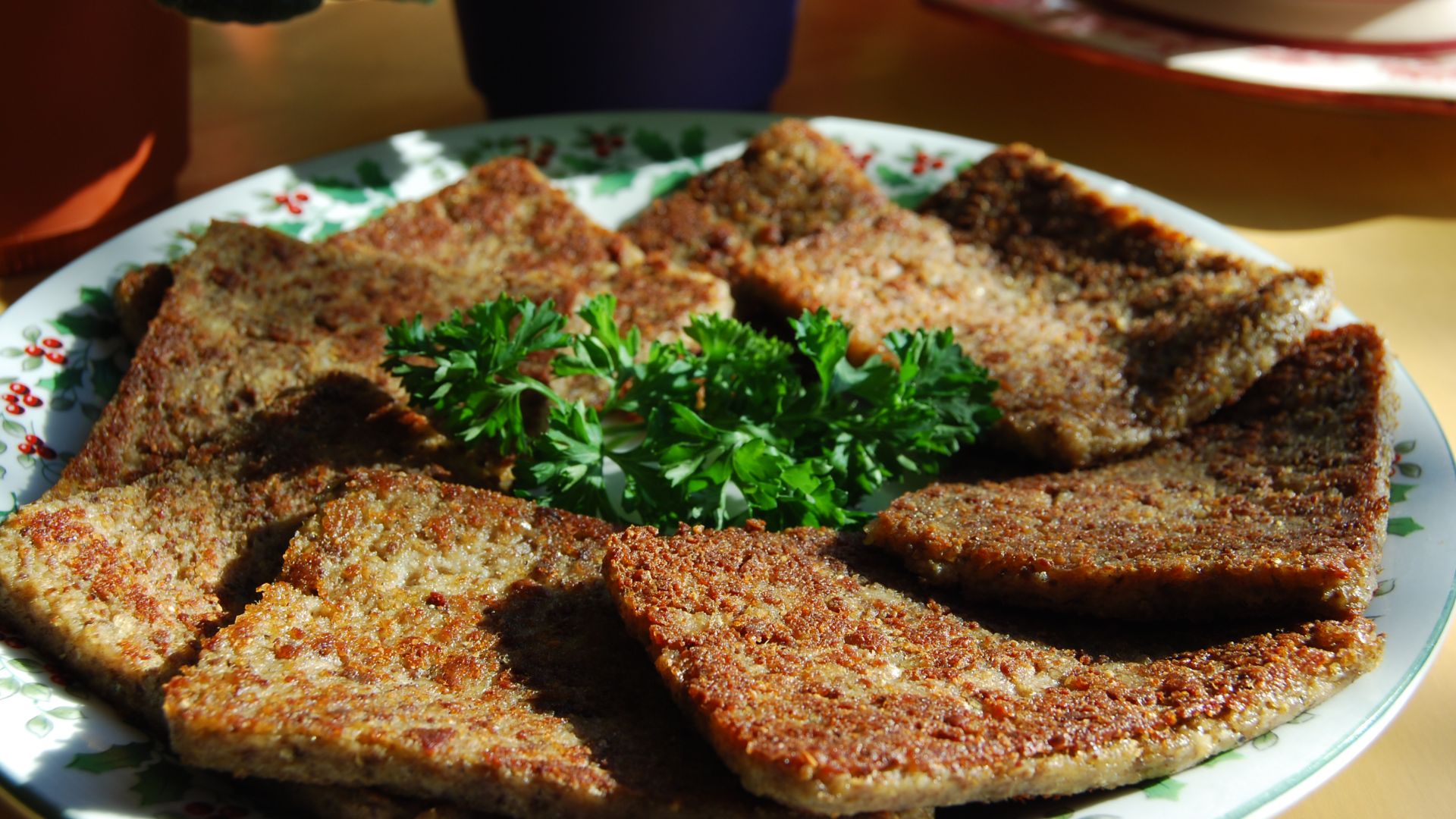 A pound of sliced, pan-fried liver mush