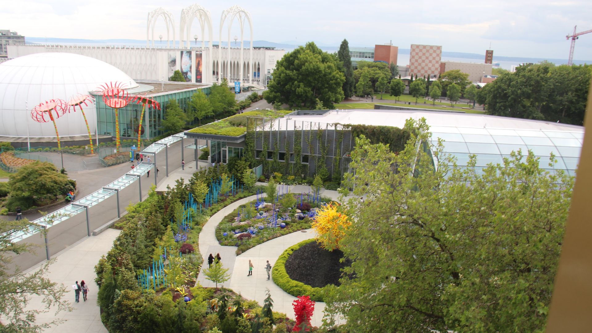 Aerial view of the museum from the Space Needle
