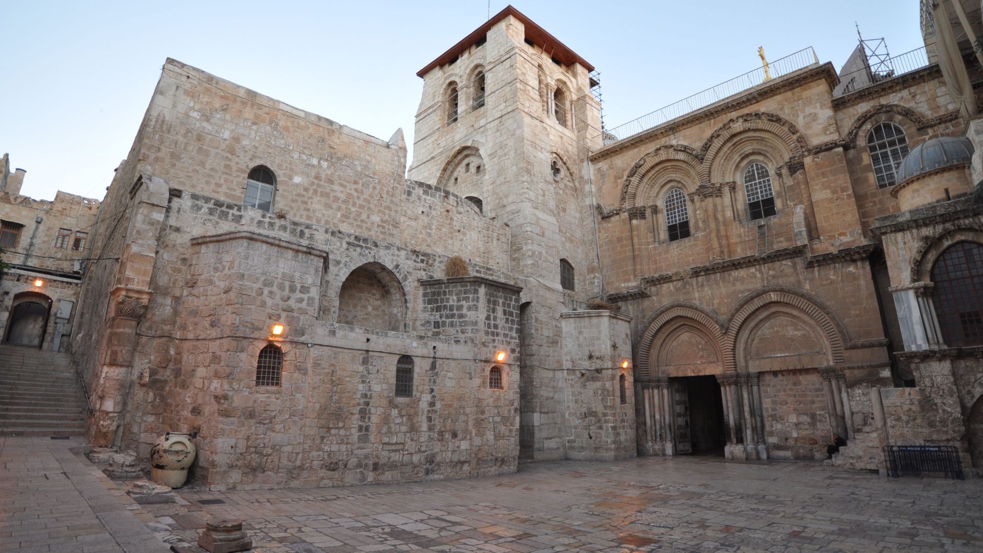The Church of the Holy Sepulchre, also called the Basilica of the Holy Sepulchre, or the Church of the Resurrection by Eastern Christians, is a church within the Christian Quarter of the walled Old City of Jerusalem. It is a few steps away from the Murist
