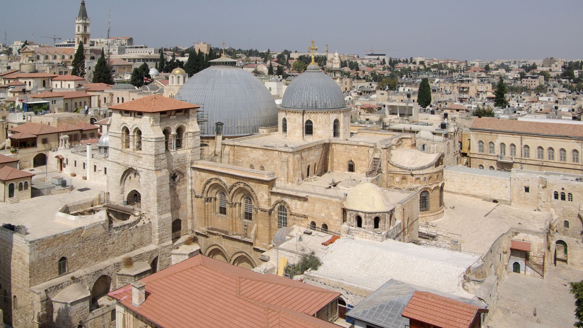 Jerusalem, Grabeskirche, vom Turm der Lutherischen Erlöserkirche aus gesehen