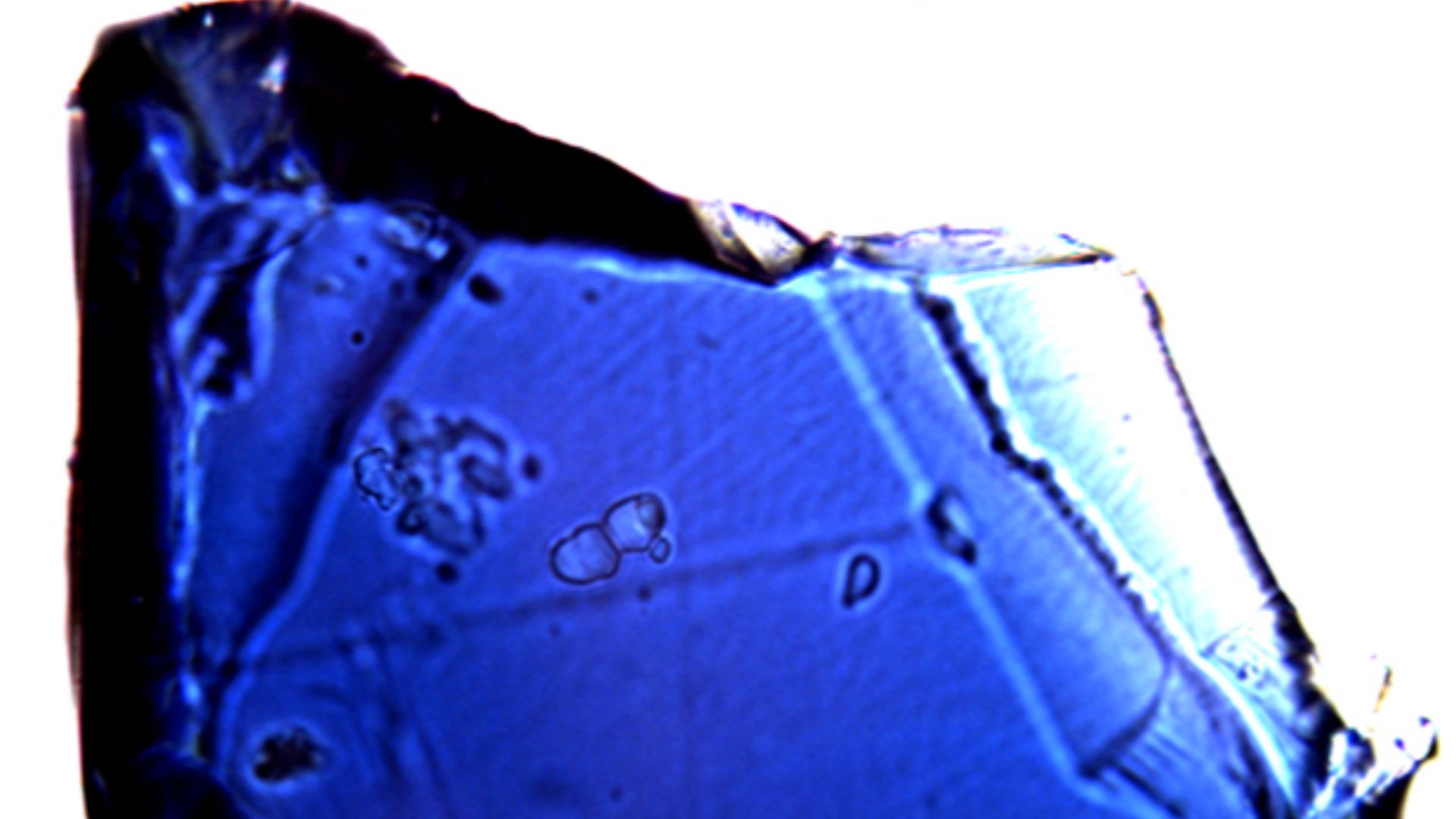Ringwoodite Blue crystal ~150 micrometers across.