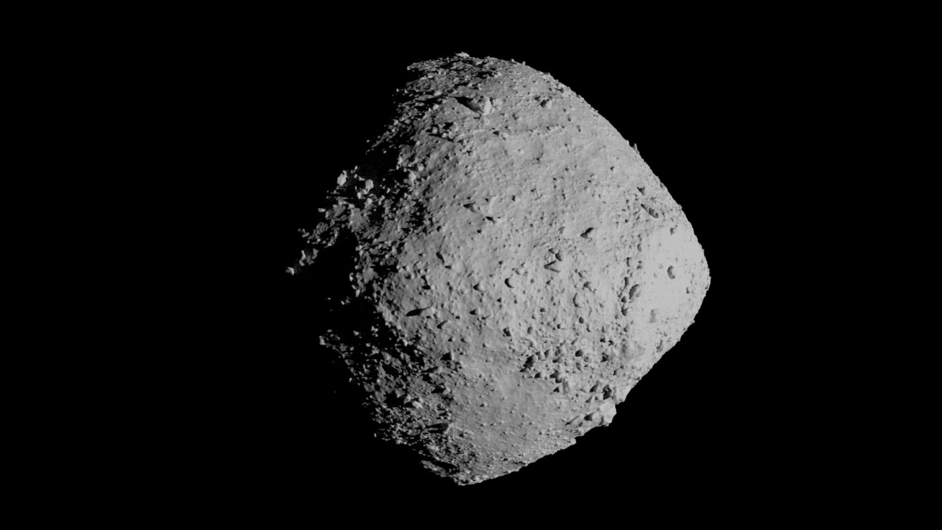 This preview image shows the Bennu global 3D model (OLA v20 PTM) lit from the side.
