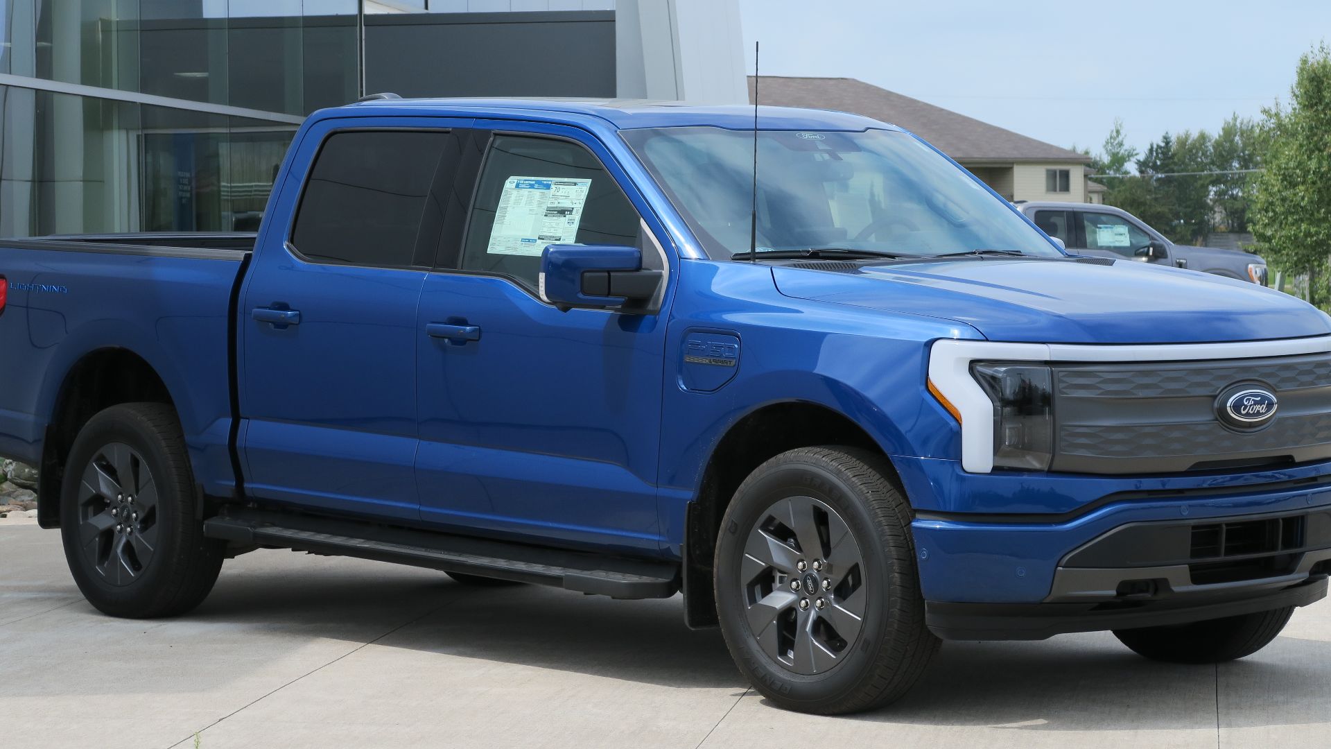 2022 Ford F-150 Lightning Lariat photographed in Sault Ste. Marie, Michigan, USA.