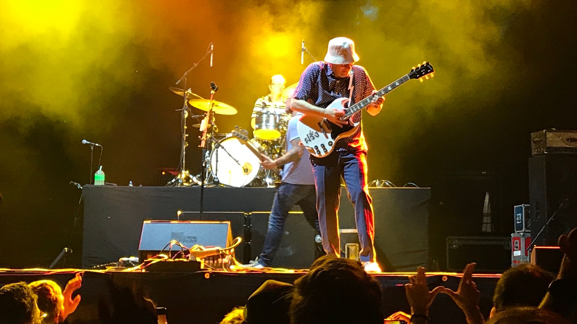 Rivers Cuomo of the band Weezer performing at Musikfest in Bethlehem, Pennsylvania on August 5, 2019.