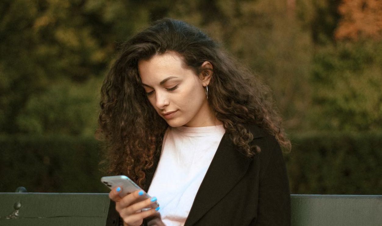 woman using phone