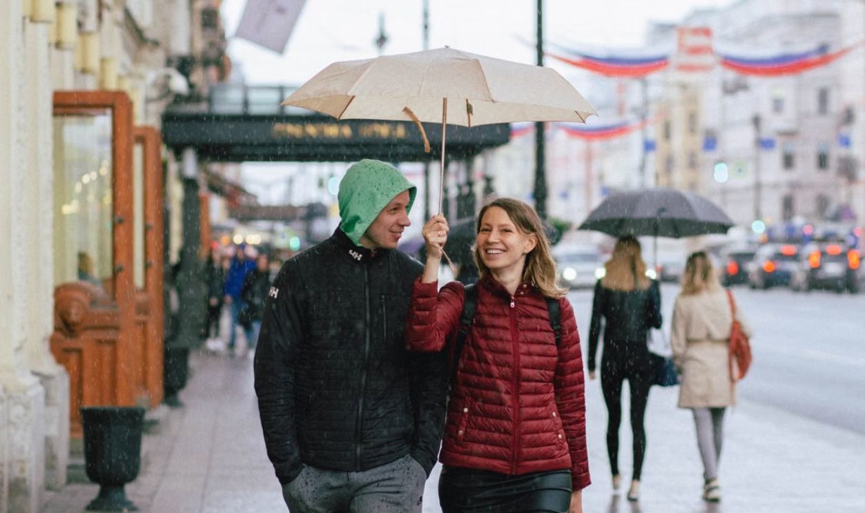 couple with an umbrella