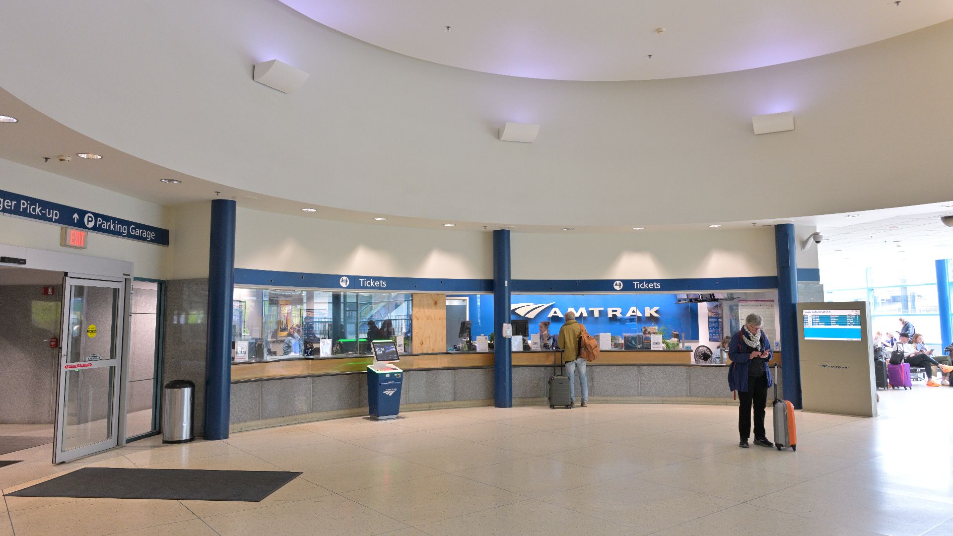 The Amtrak ticket counter at Route 128 station