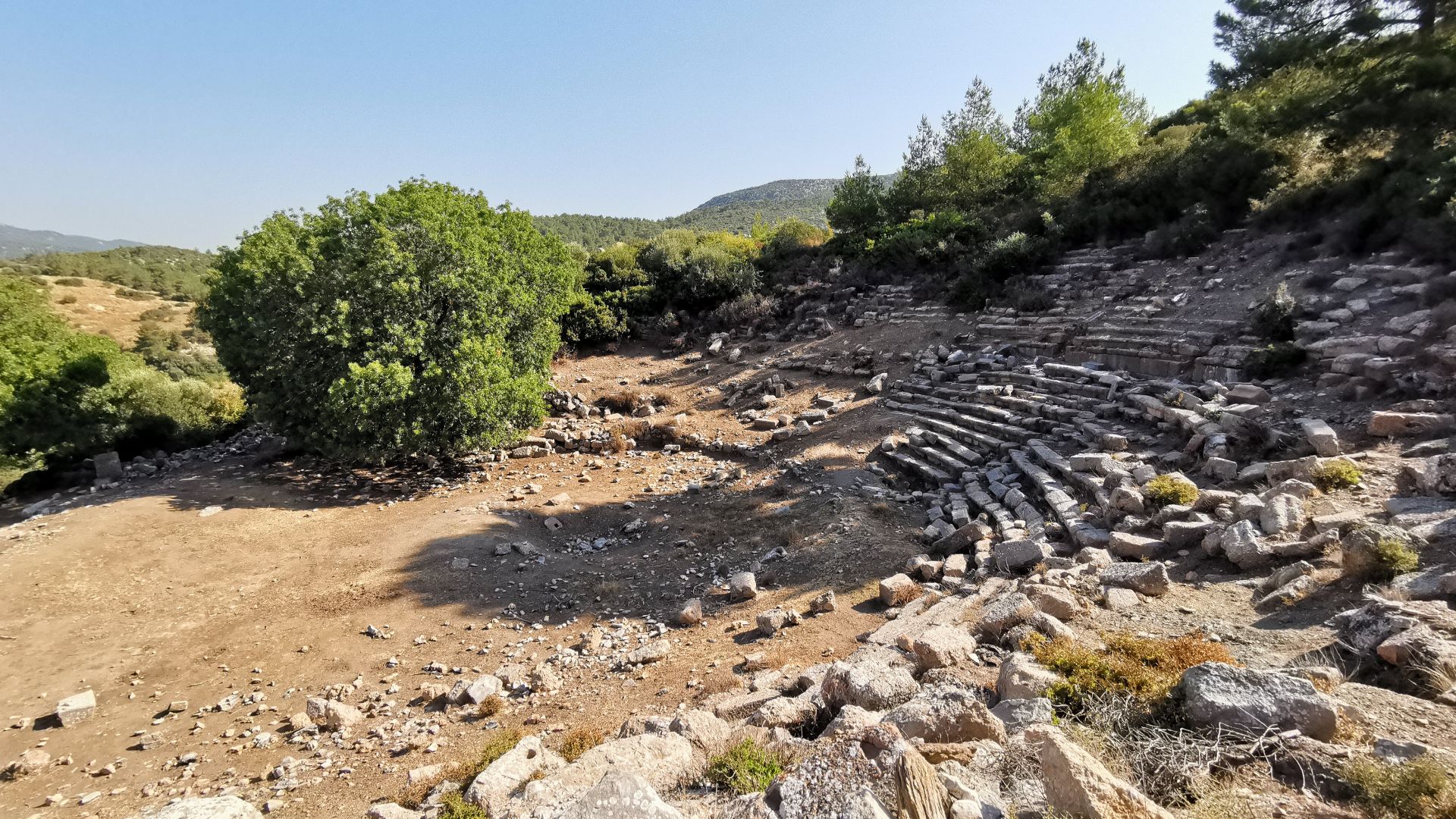 Ruined theatre of Notion ancient city in Asia Minor