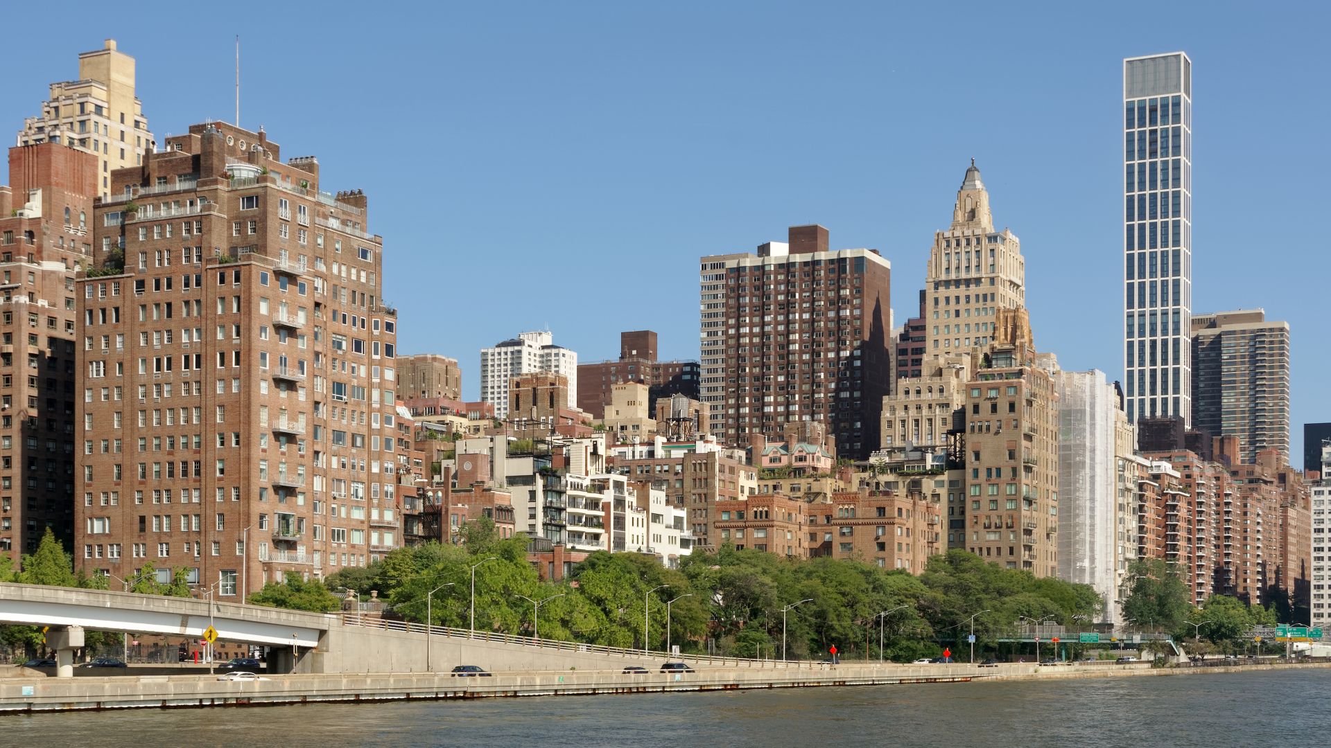 Apartment buildings on the bank of East River, Manhattan, New York City