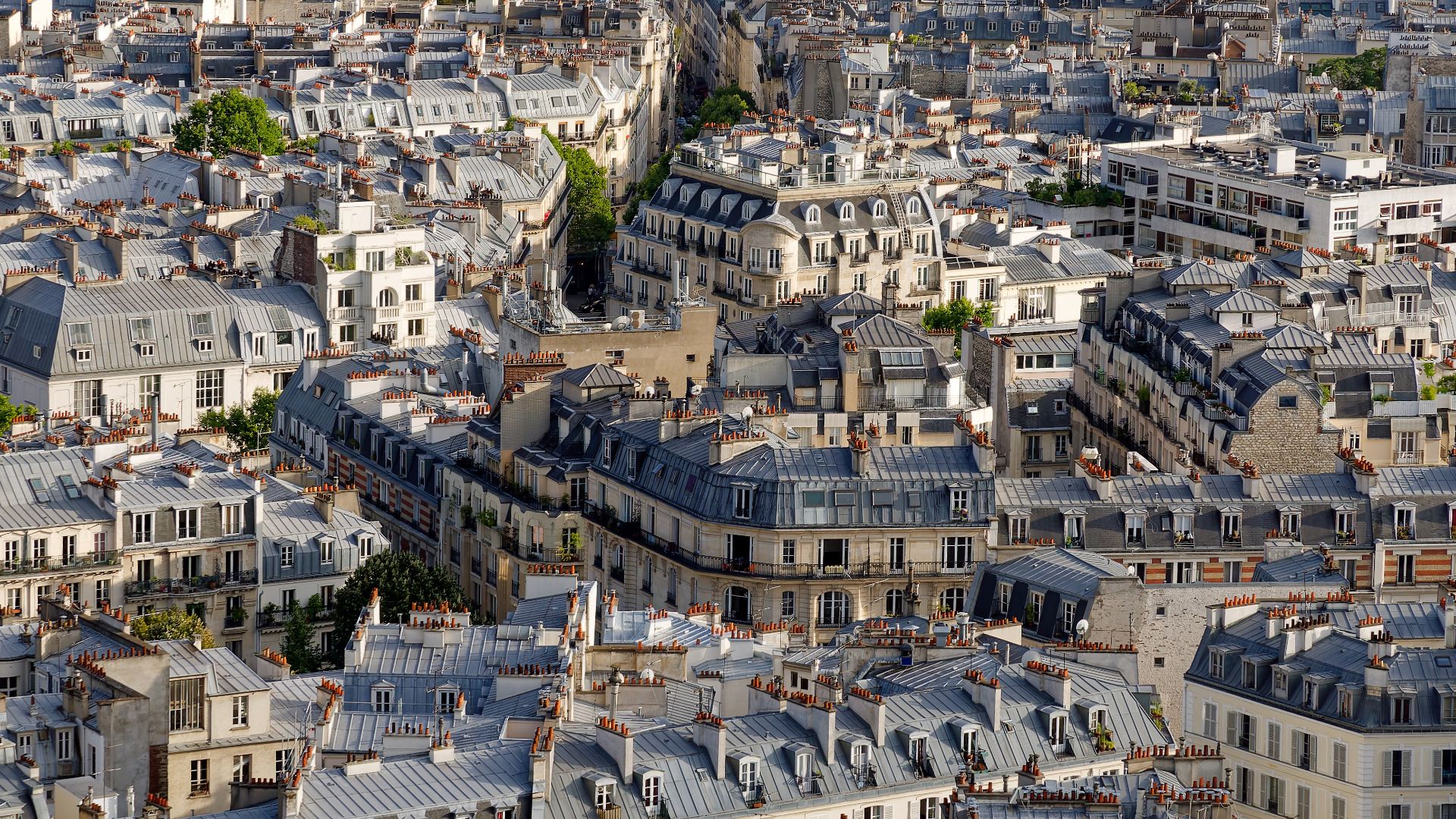 View of Paris, facing south from the Basilica of Sacré Cœur de Montmartre, Paris, France