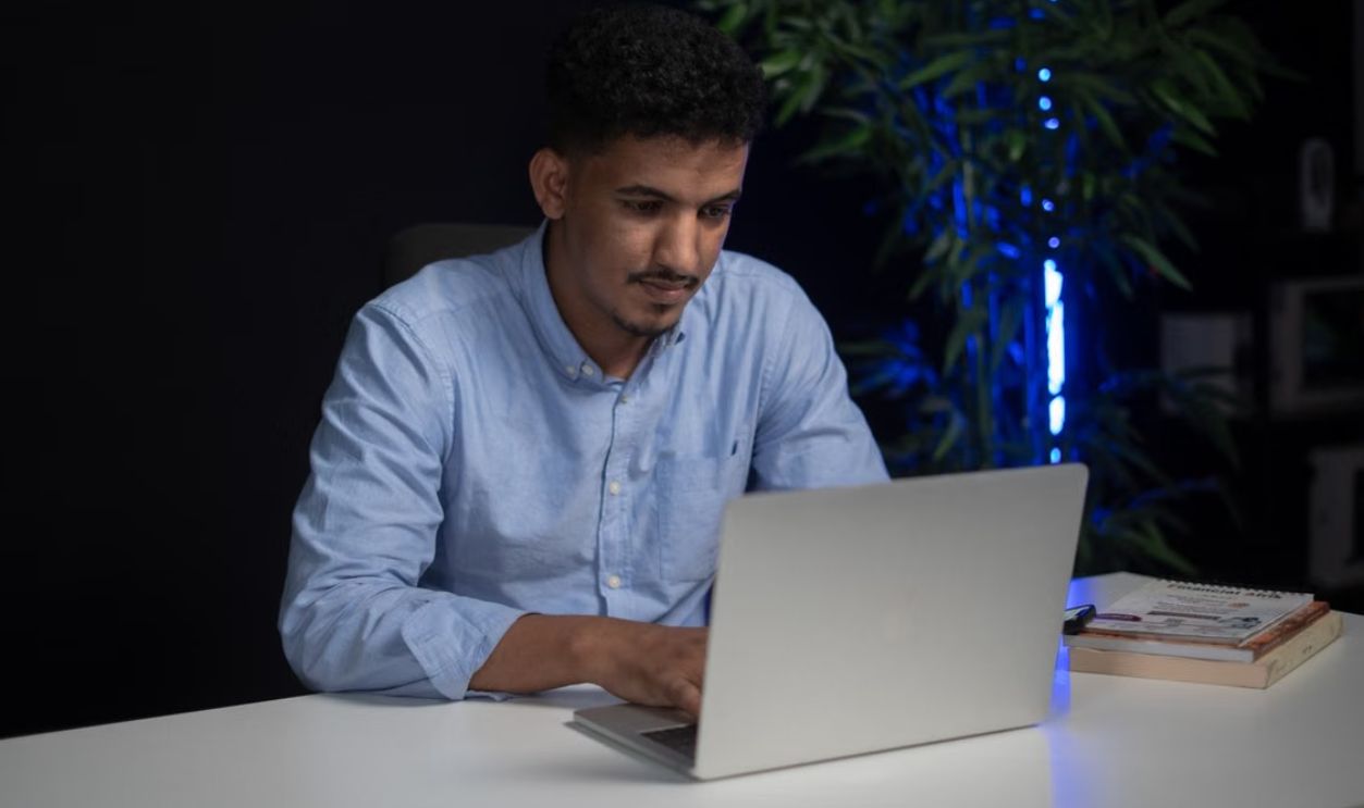 man using computer