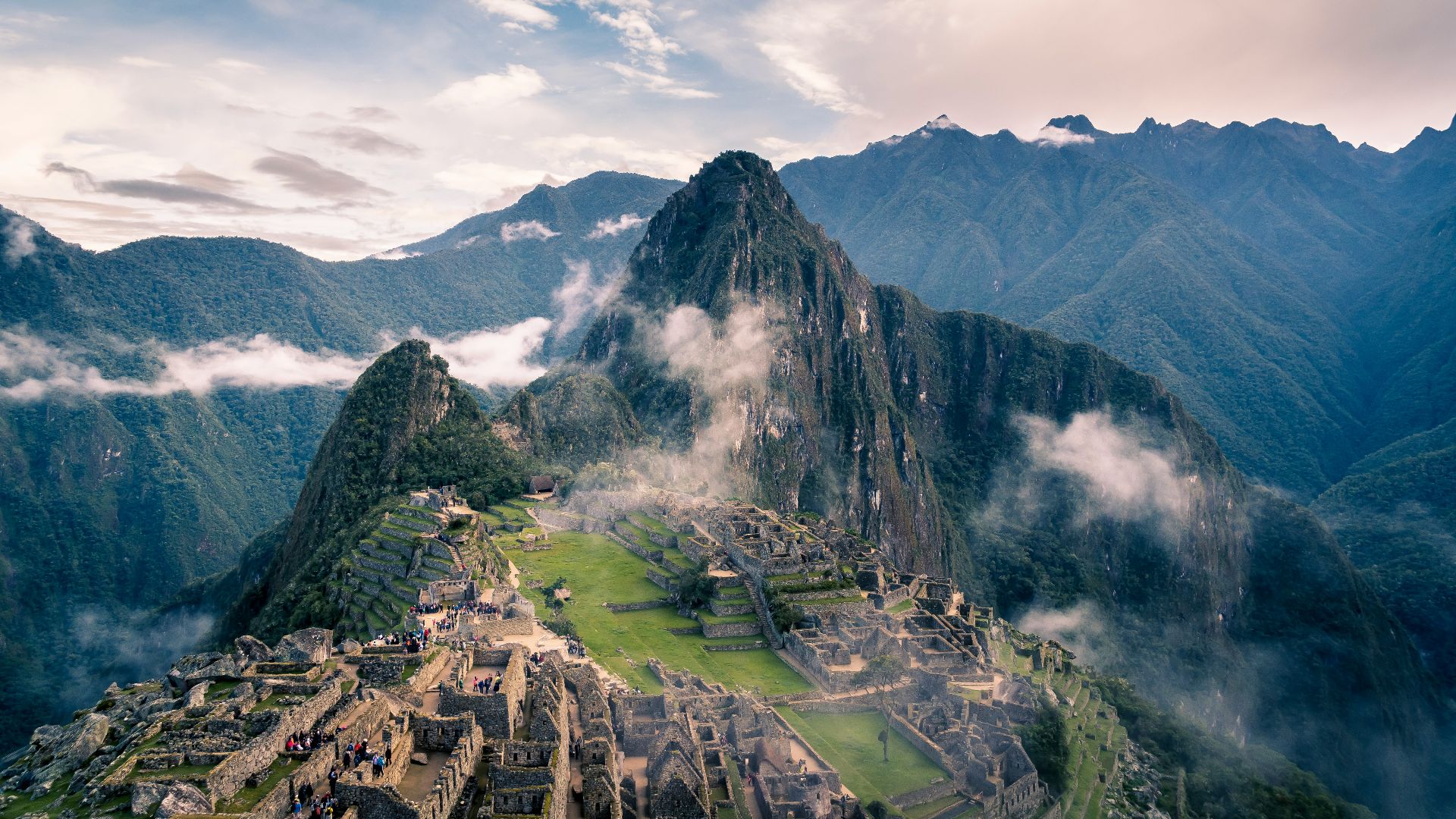 machu picchu ruins among misty mountains