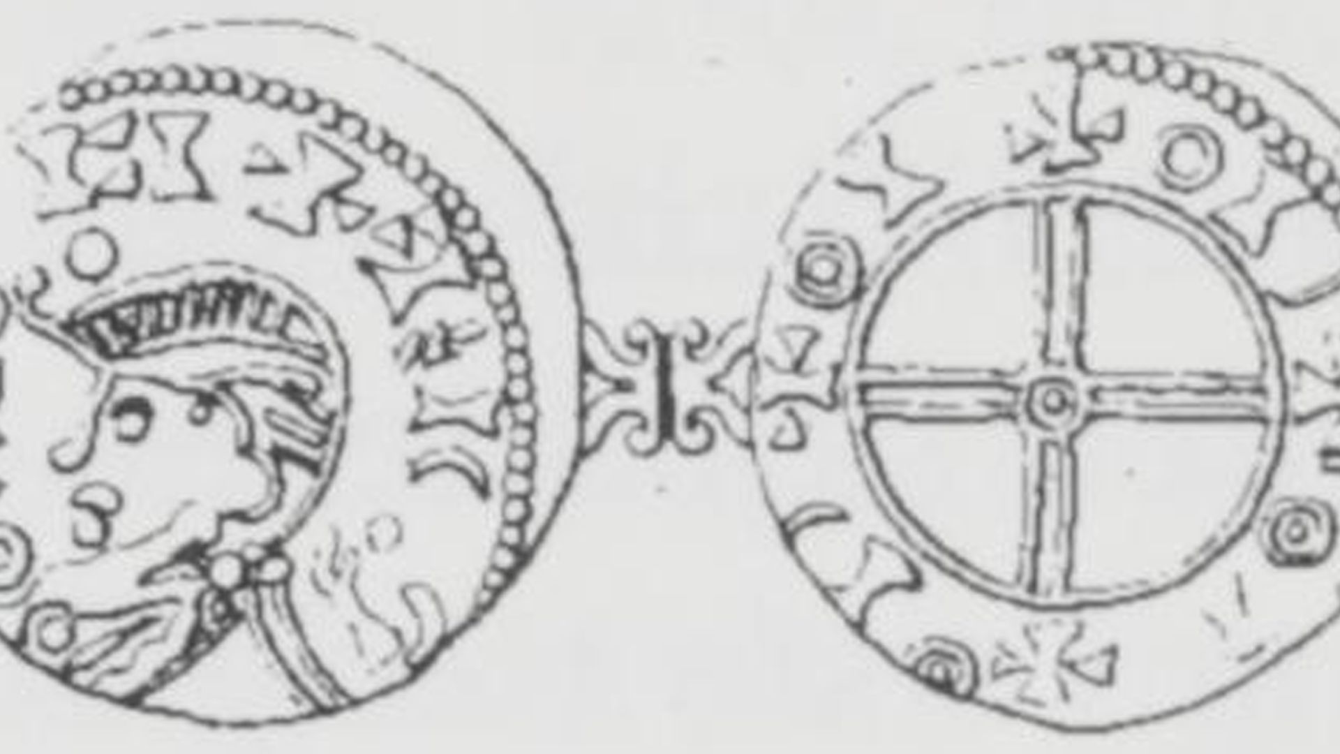 Una moneta disegnate da tutte e due le facciate, con immagini