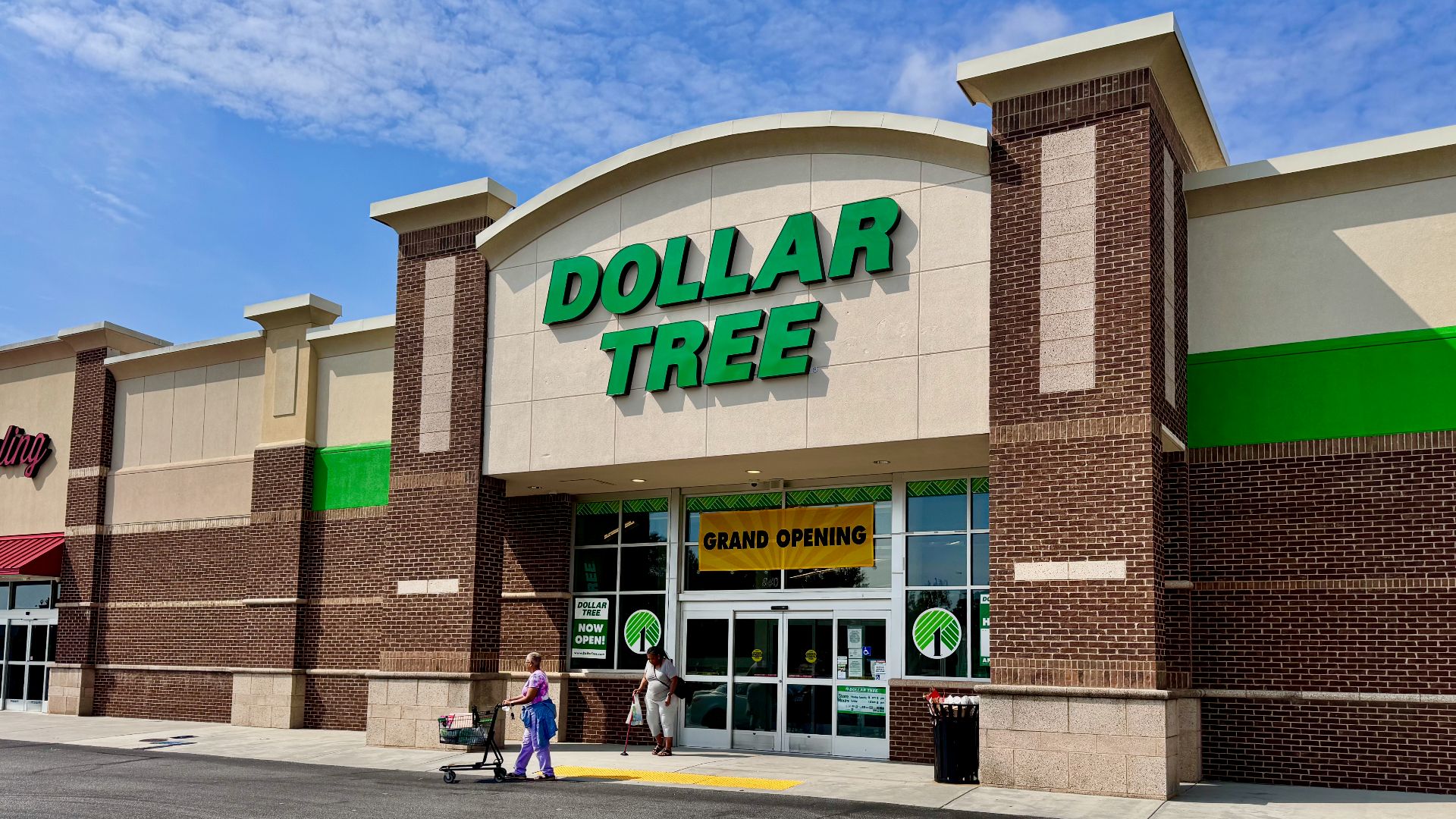 Dollar Tree discount store exterior in Greenville, South Carolina, during its grand opening