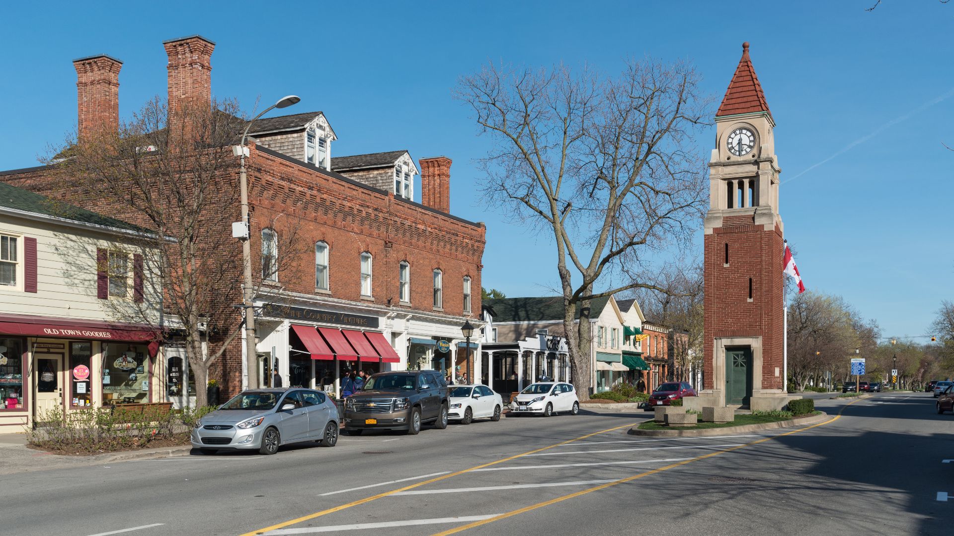 A west view of Queen Street and the Clock Tower, Niagara-on-the-Lake, Ontario