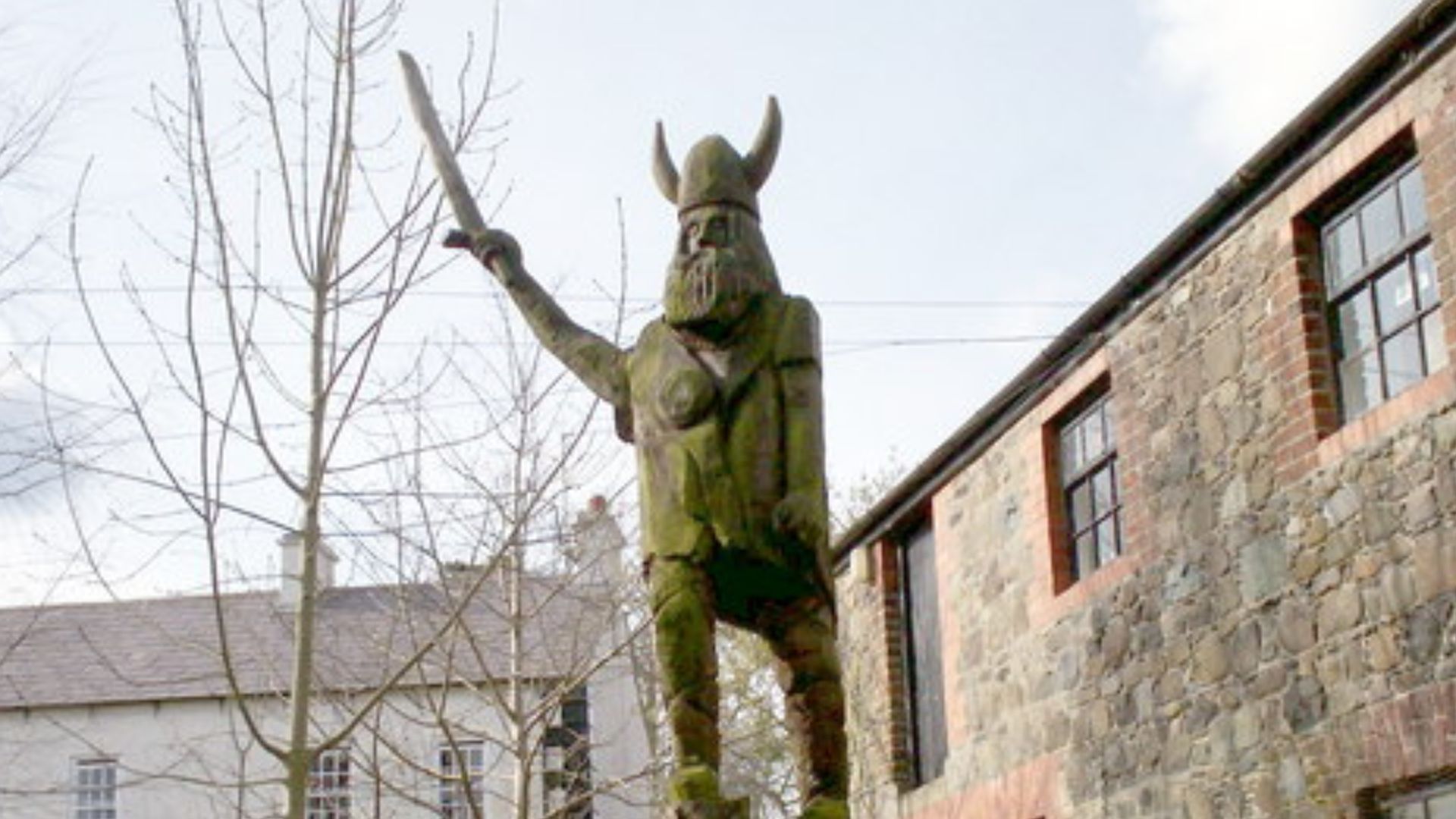 Magnus Barefoot, The Viking This is one of the wooden sculptures in Tannaghmore Gardens.
