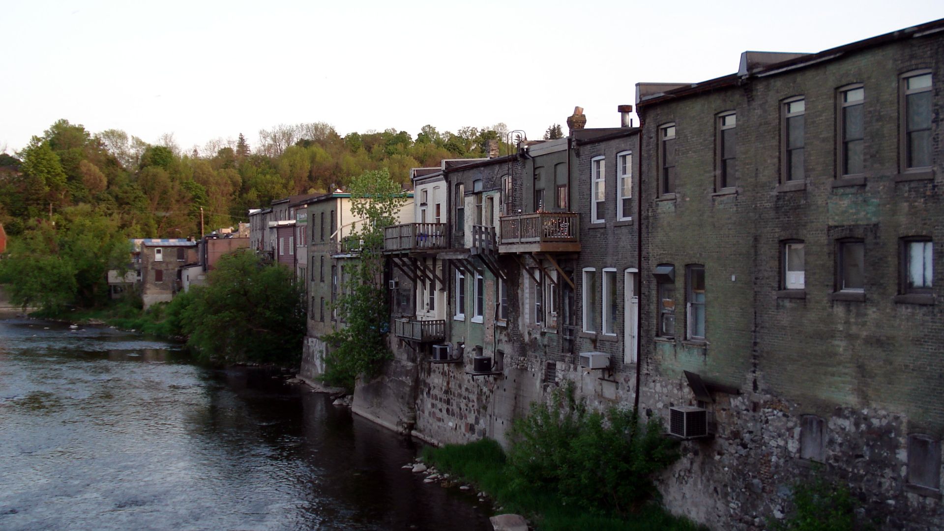 Grand River riverfront in Paris, Ontario.