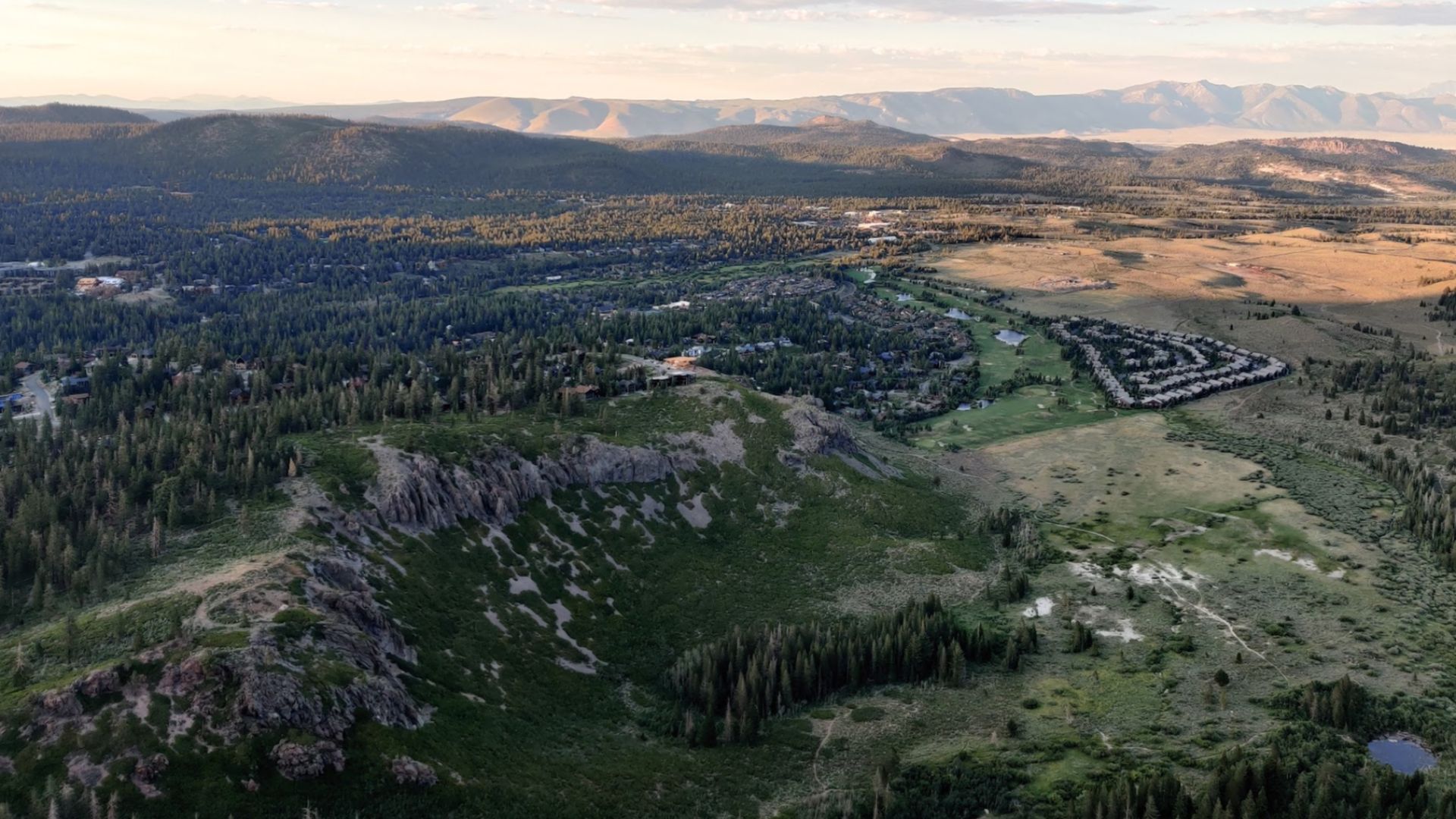 Sunset over Mammoth Lakes, CA taken taken from a high point.