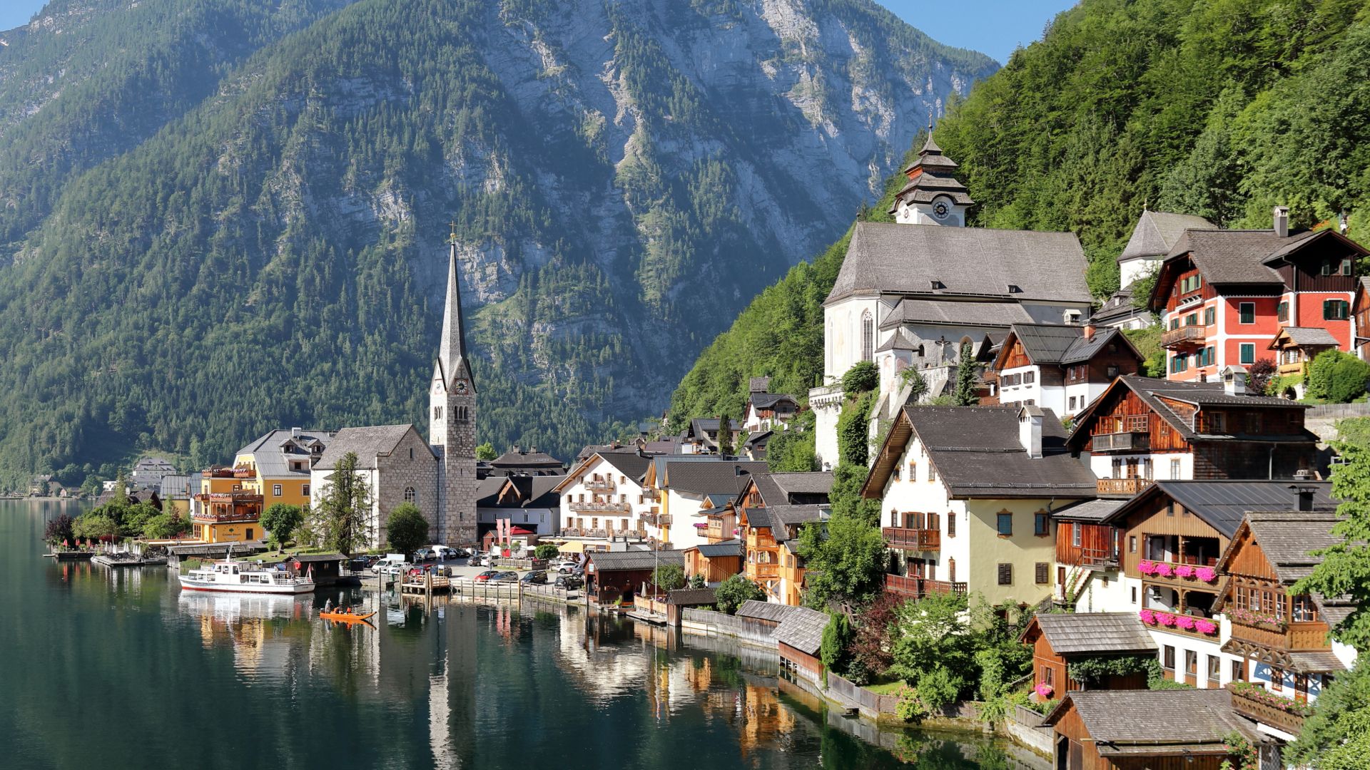 Northeast view of Hallstatt, Upper Austria.