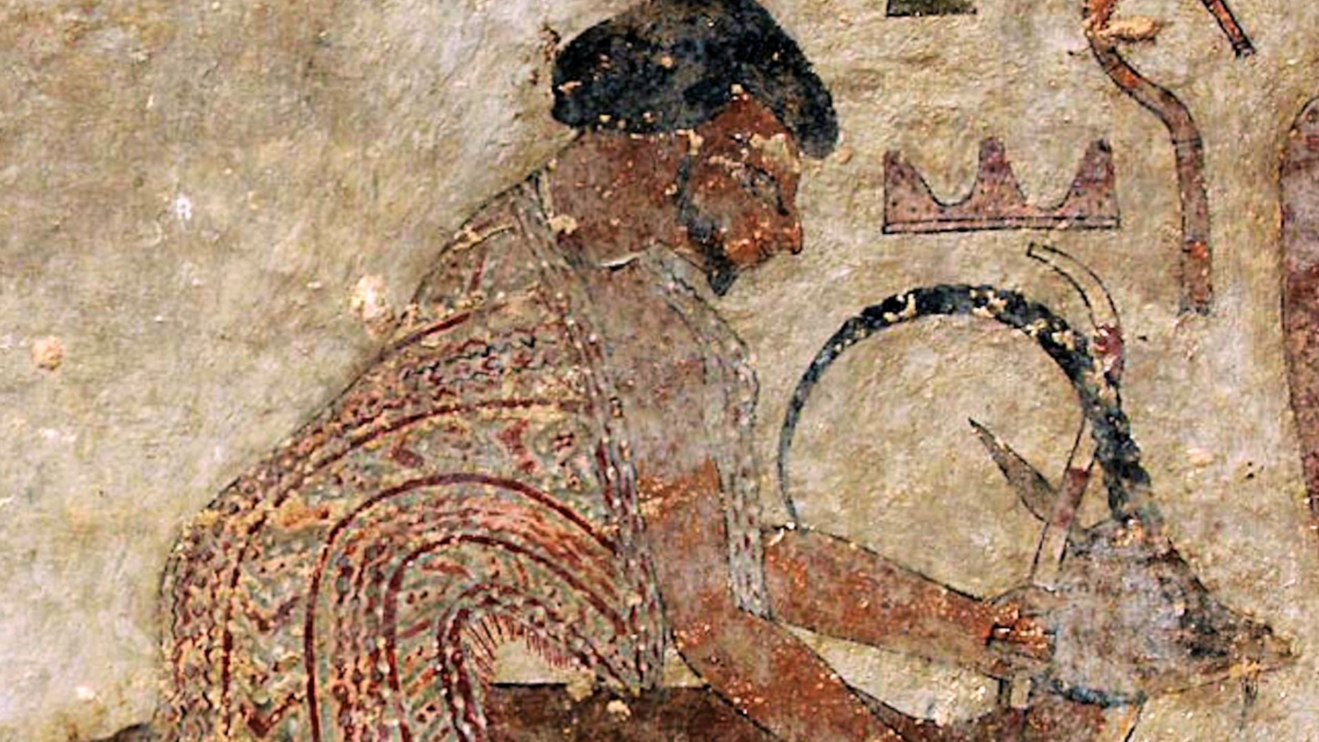 Painting of foreign delegation in the tomb of Khnumhotep II circa 1900 BCE (detail of