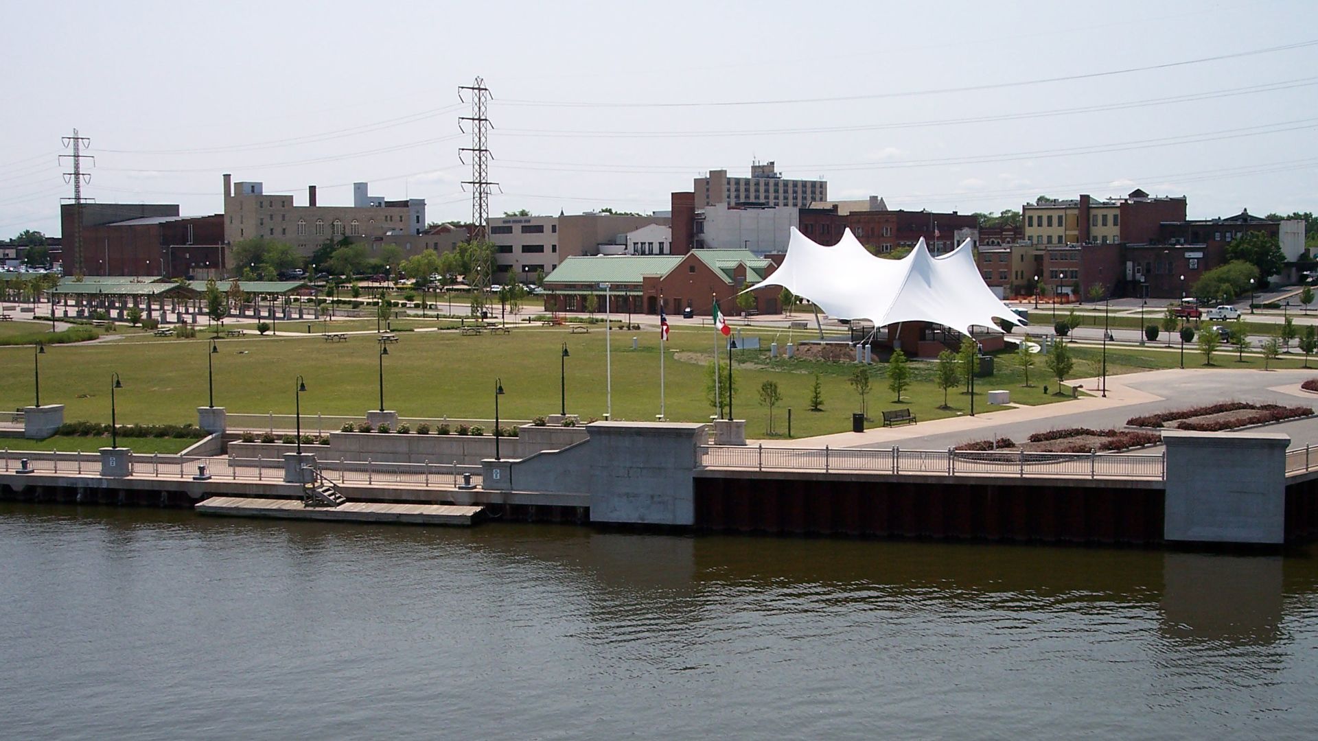 Downtown Lorain, Ohio and the Black River