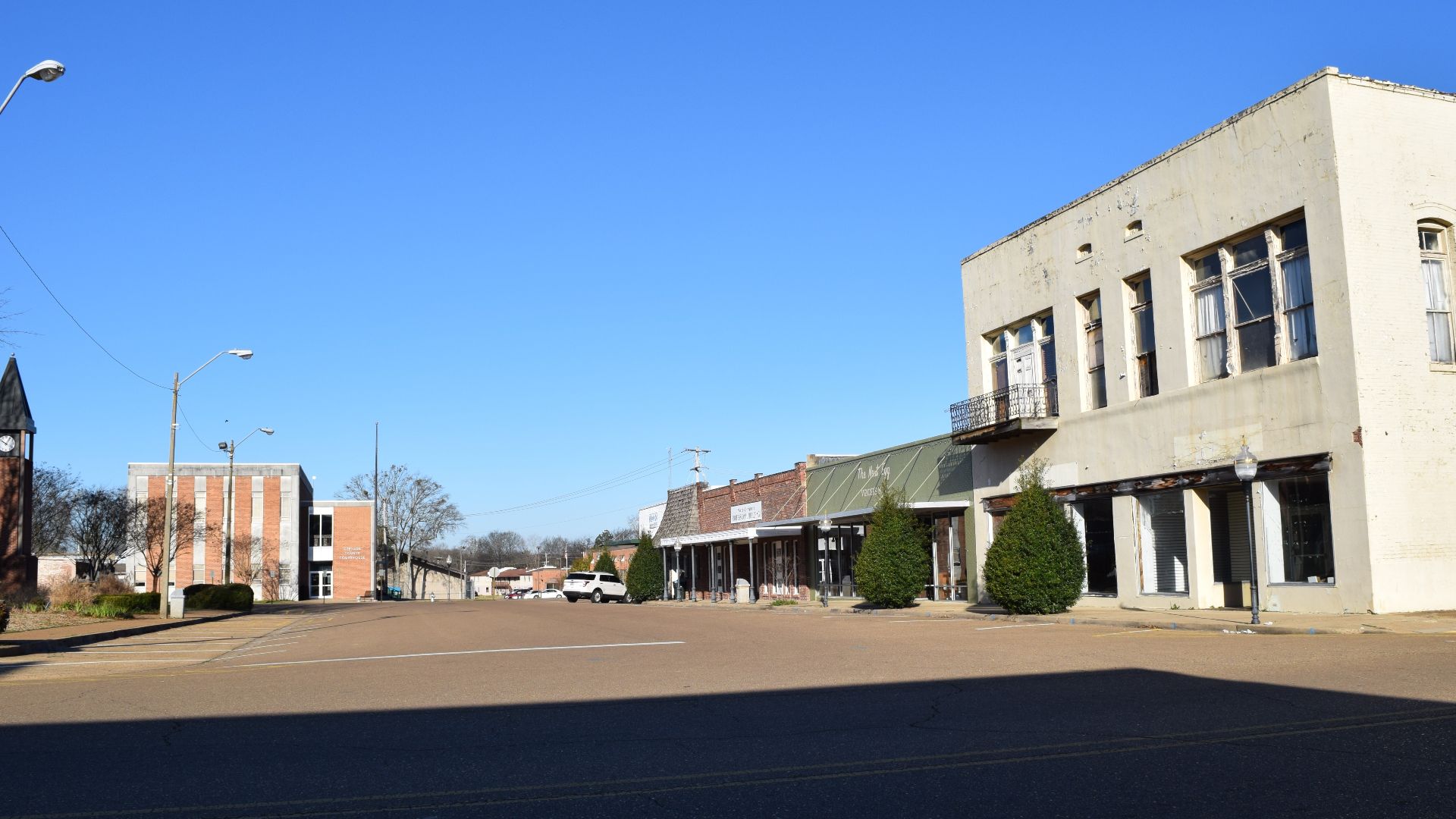The north side of the square in downtown Grenada, Mississippi