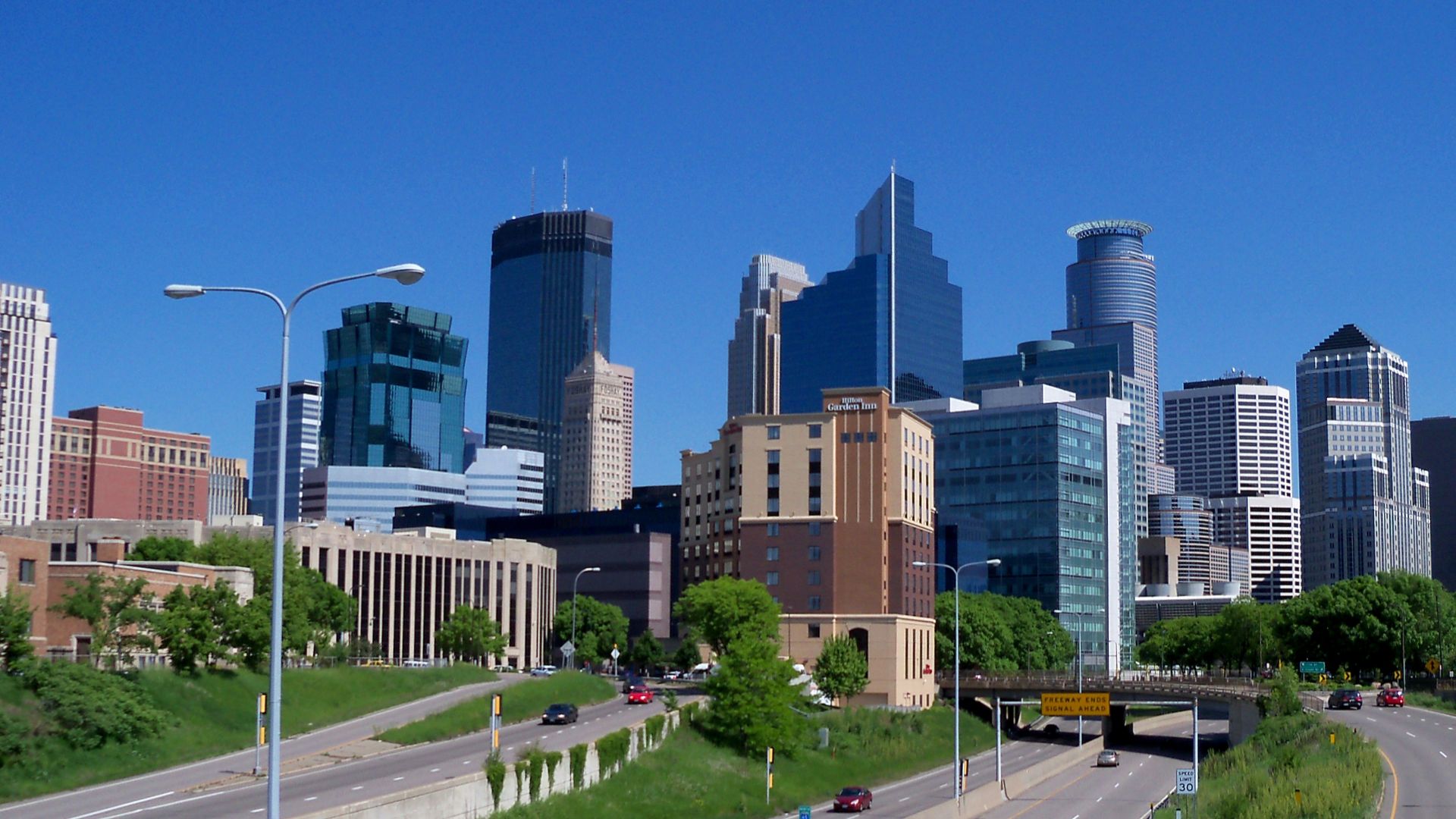 Skyline of Minneapolis, Minnesota, USA. Taken looking Northwest.