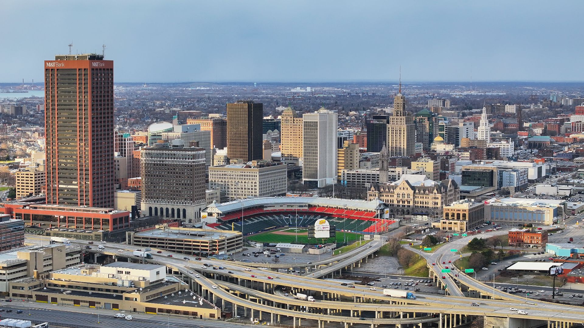 The skyline of downtown Buffalo, New York, pictured in 2023.