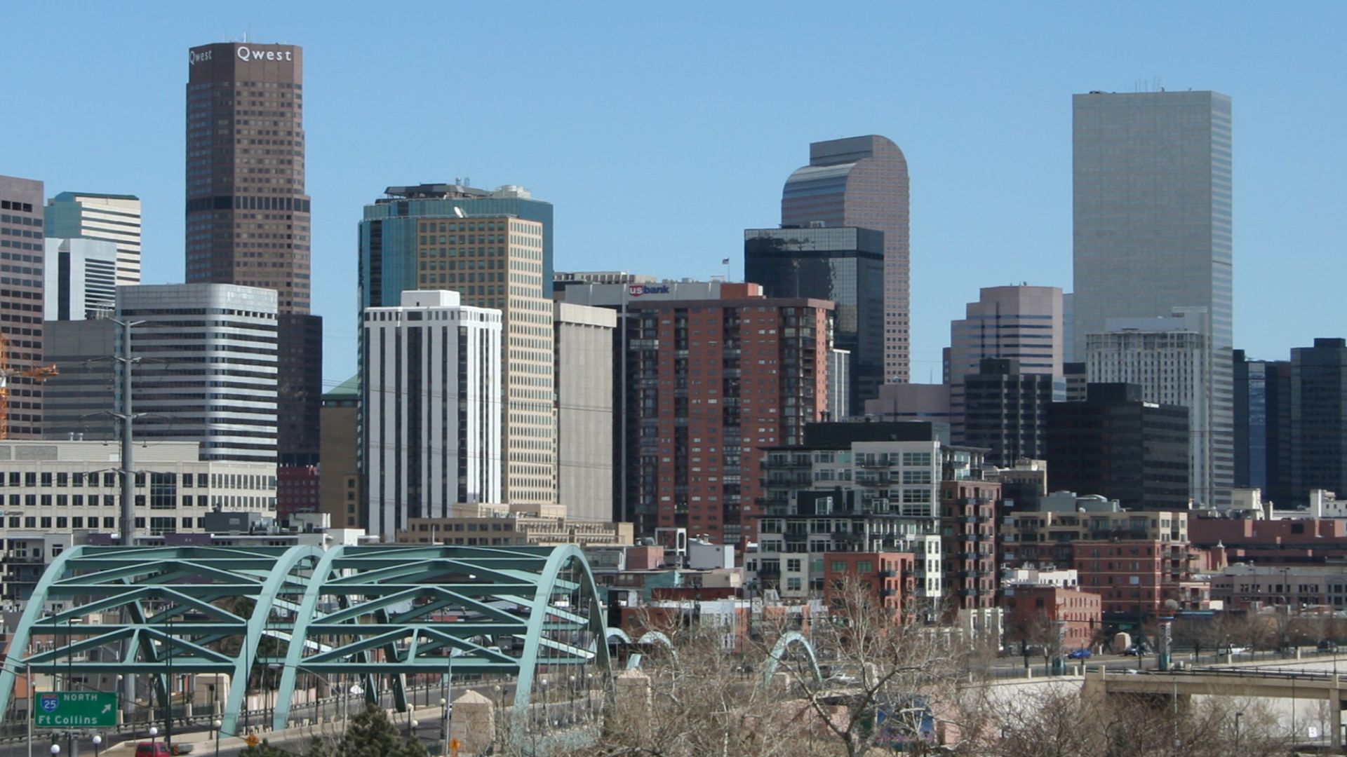 Denver skyline from I-25 and Speer Blvd. 

Photographer: Matt Wright
Date: March 26, 2006
Camera: Canon EOS Rebel XT