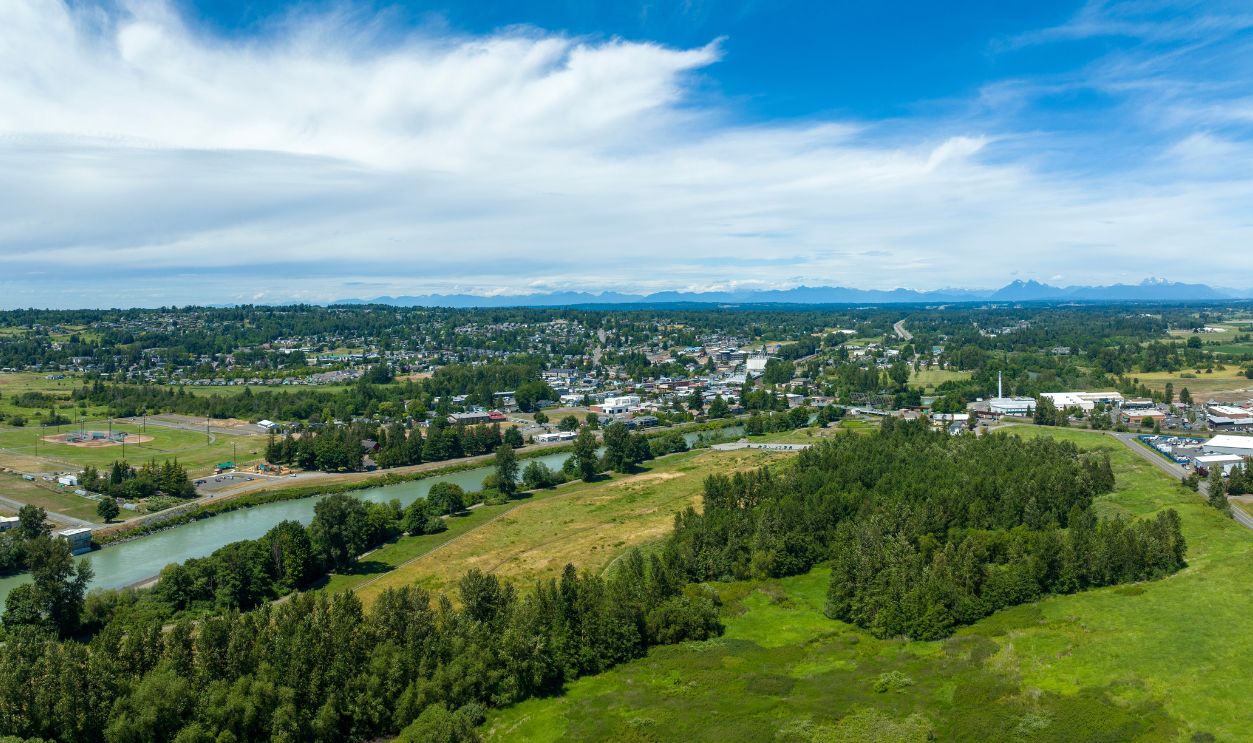 Ferndale Washington City Overview Beautiful Summer Day Sunny Clouds
