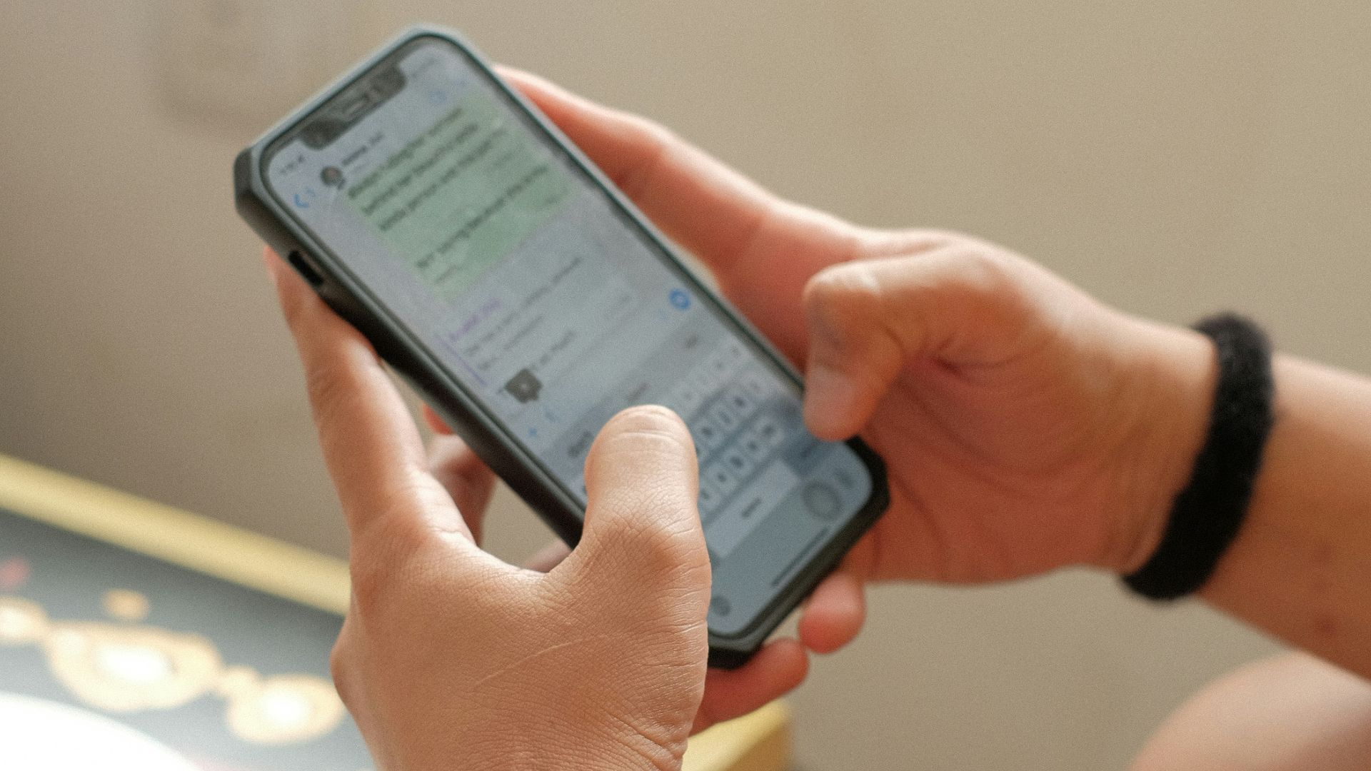 a person using a cell phone