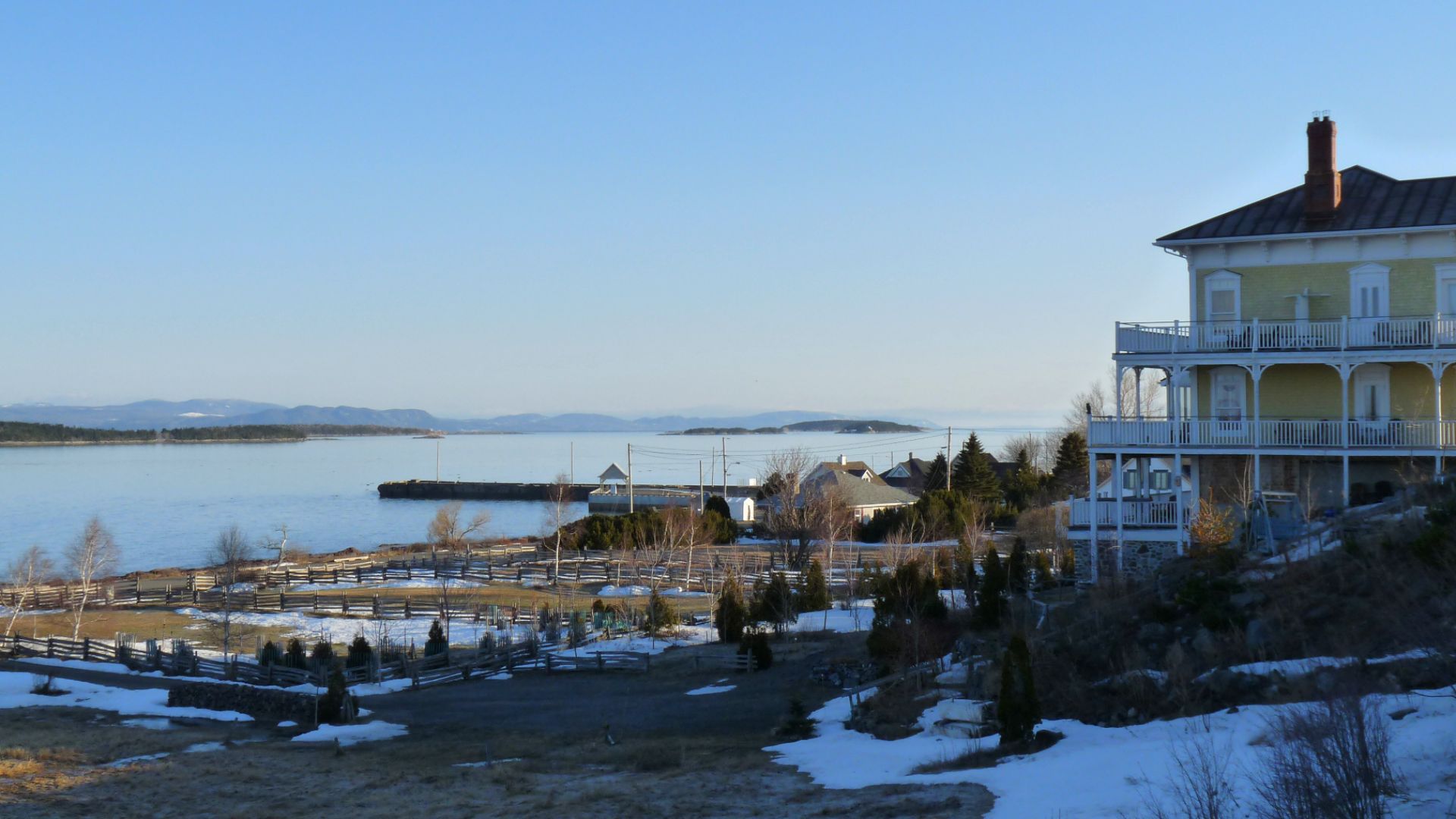 View of the Saint Lawrence River at the village of Kamouraska, Quebec, Canada