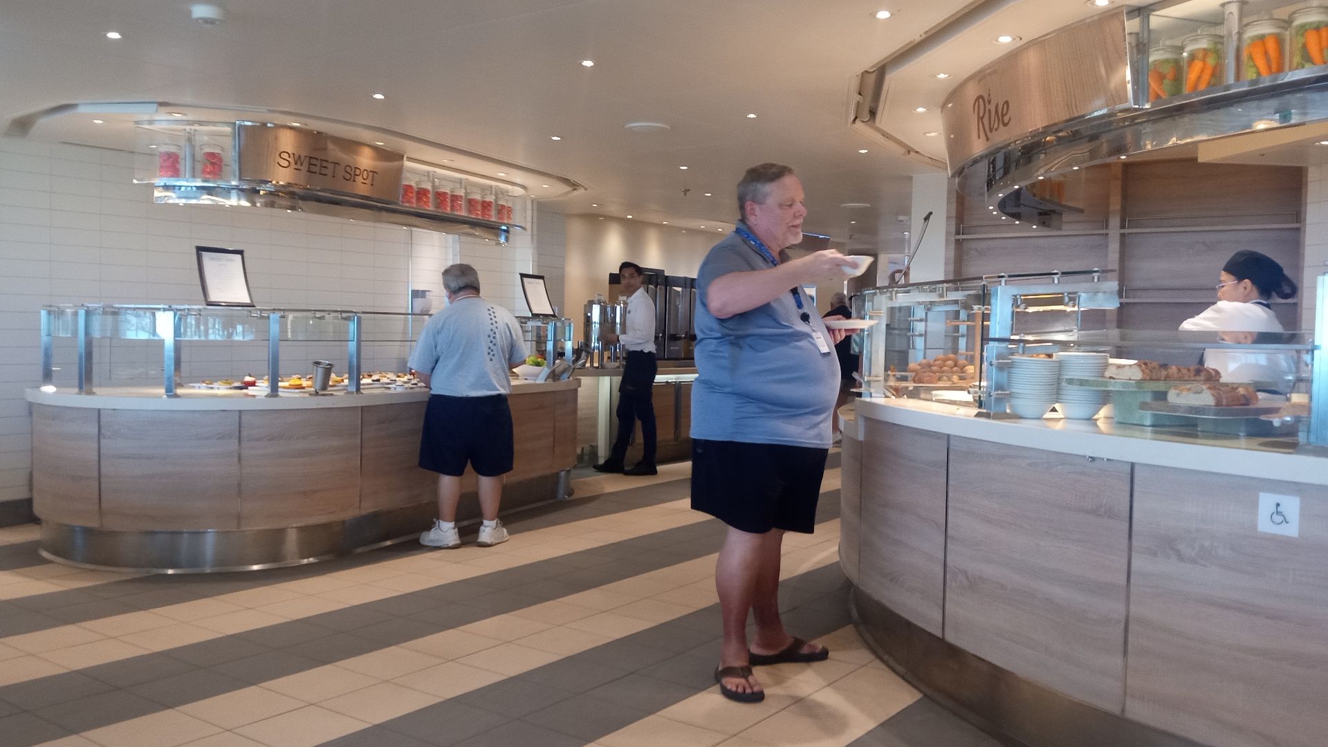 Buffet section in Holland America cruise ship.