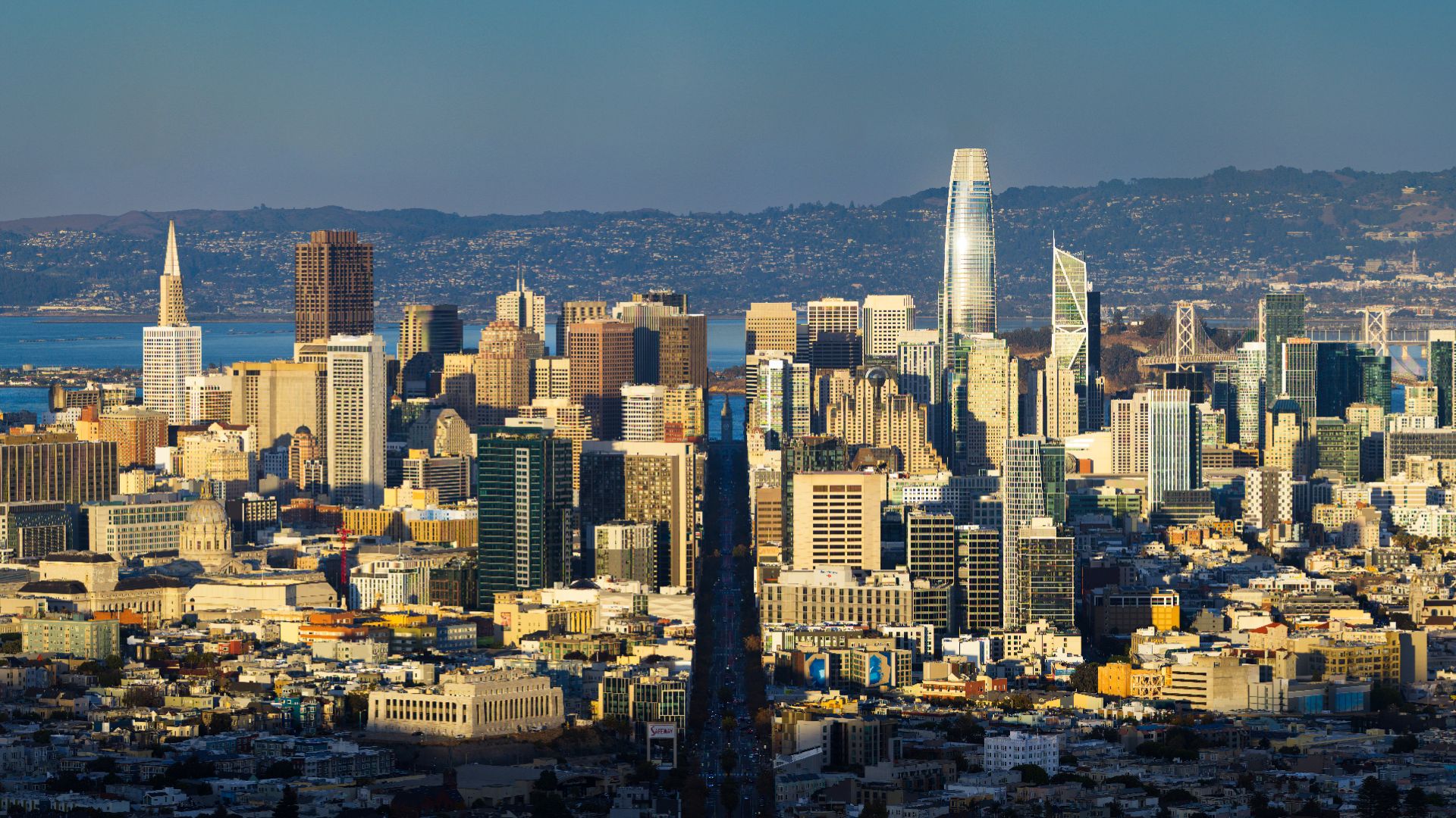 San Francisco panorama at sunset.