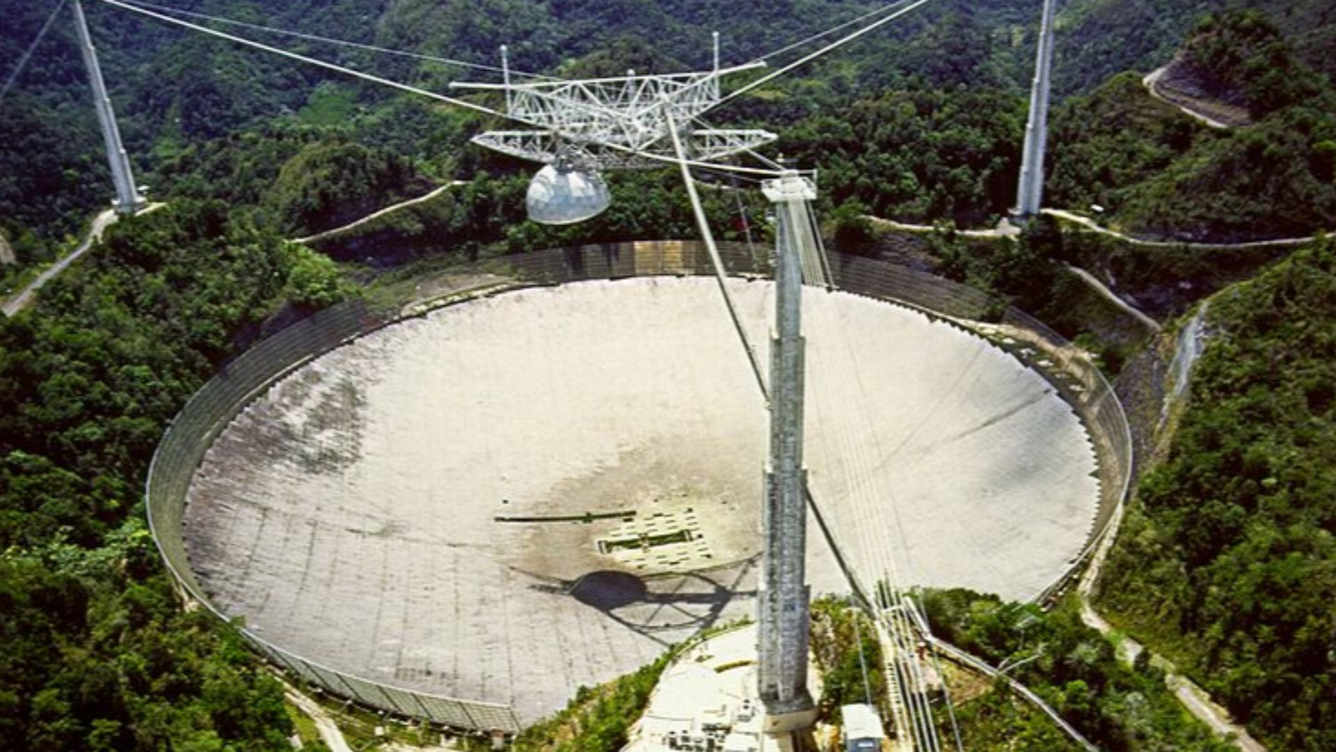 Aerial view of Arecibo Observatory in December 2012.